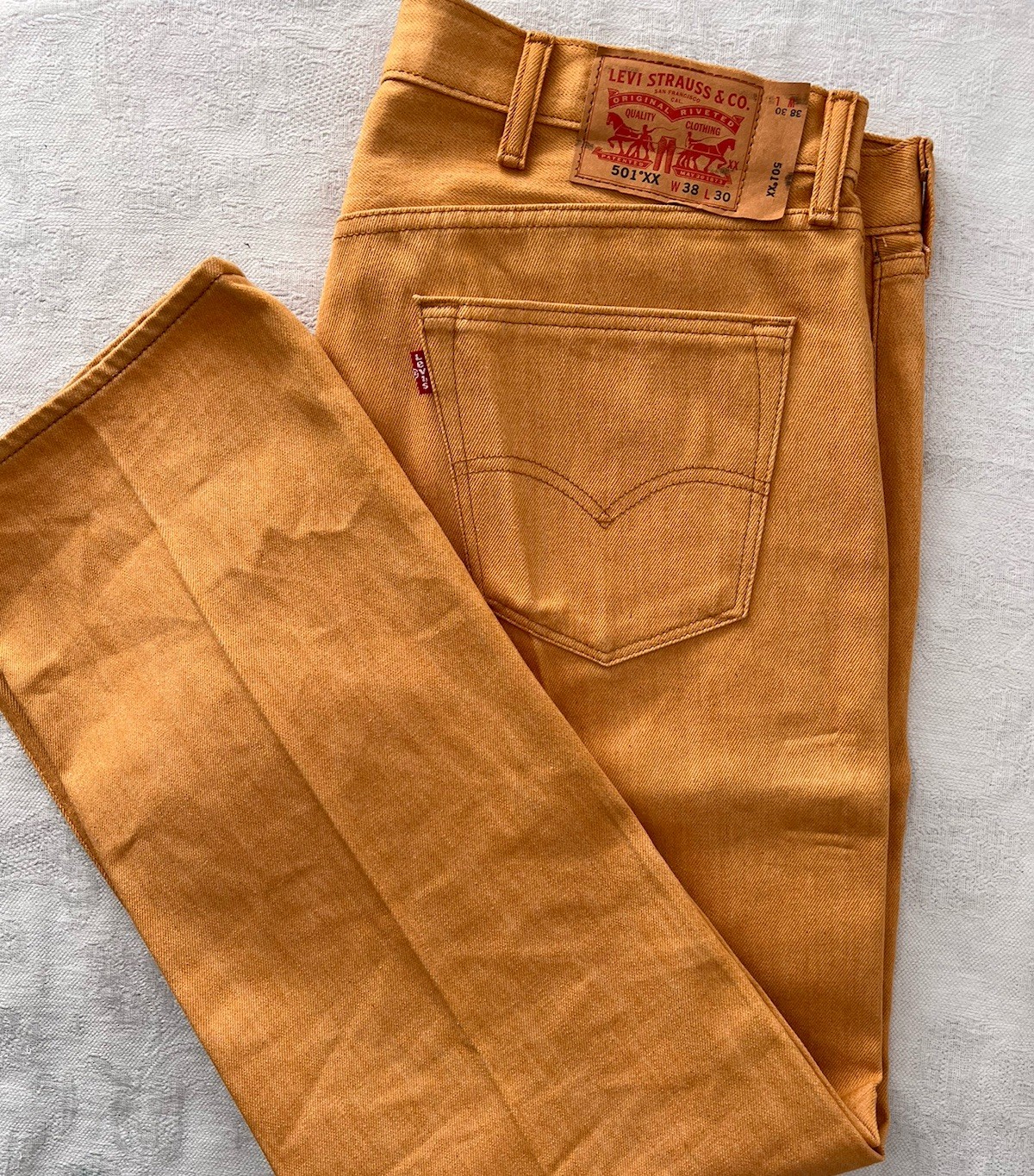 Levis 501 XX Yellow Gold Mustard Men’s Size 40×30 TRUE TO SIZE Button Fly