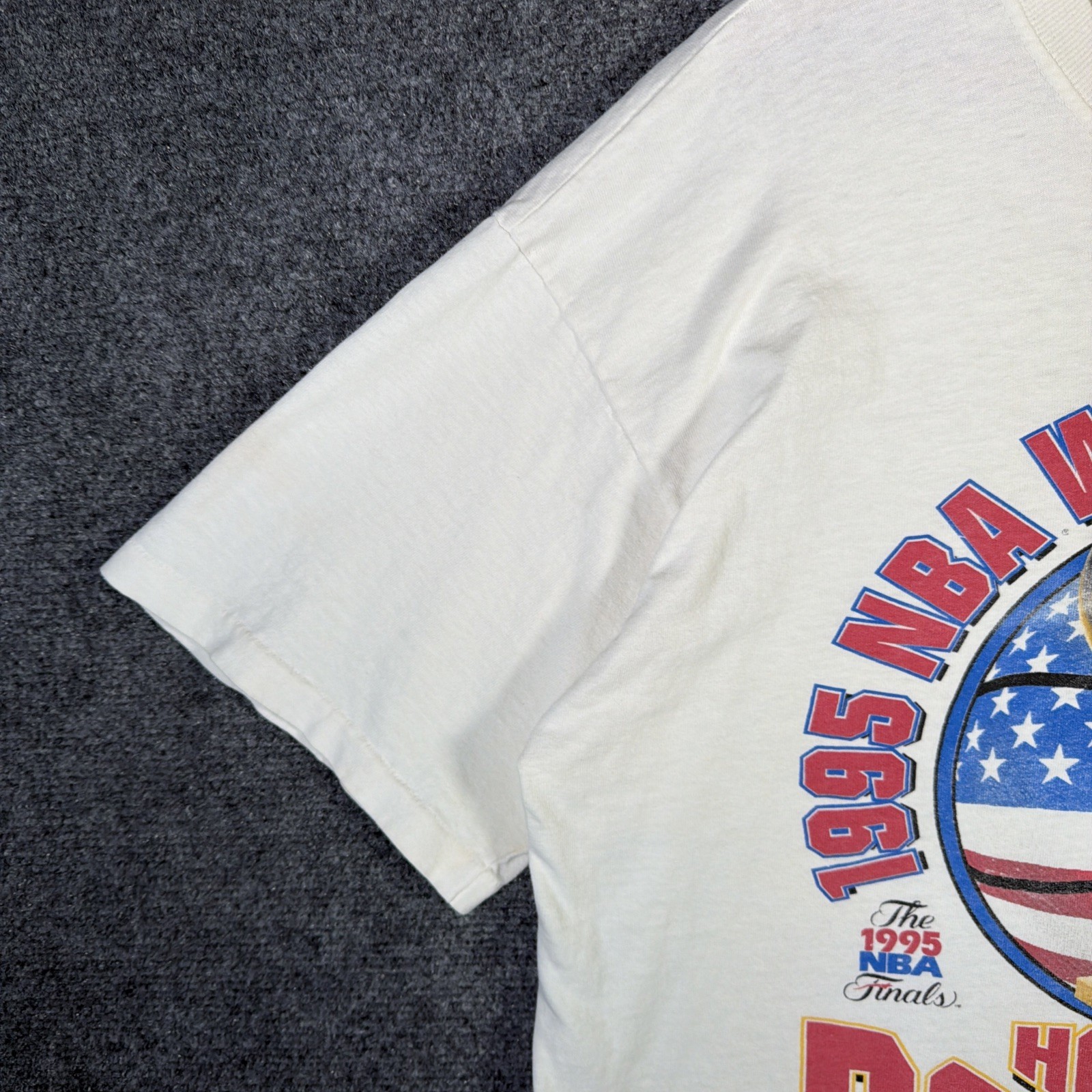 Vintage Houston Rockets Shirt Mens Large White 90s Texas Shootout 1995 Playoffs