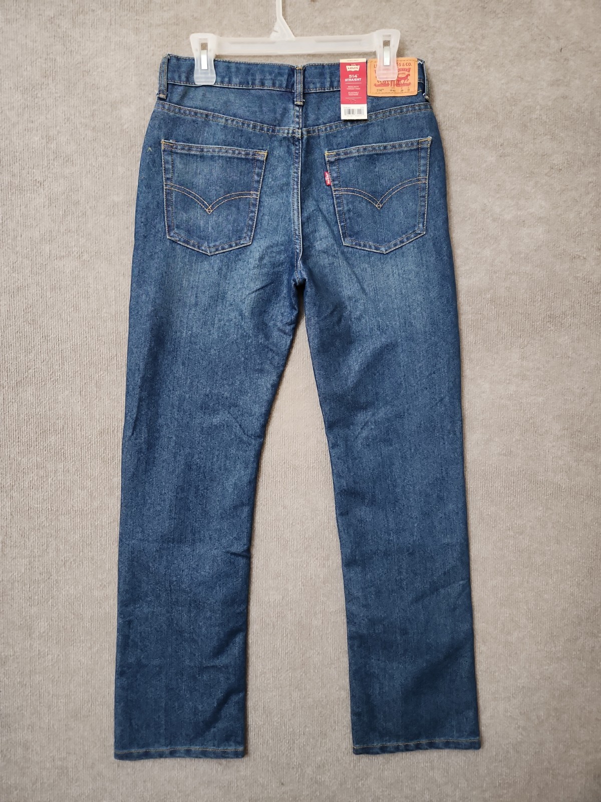 Levis 514 Straight Jeans Mens 18 29×31 Blue Medium Wash Adjust Waist NEW