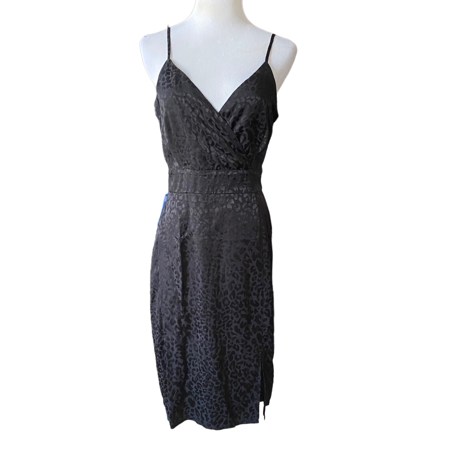 THREADS & STATES Nordstom Black Dress Size M Spaghetti Staps Animal NEW AE103