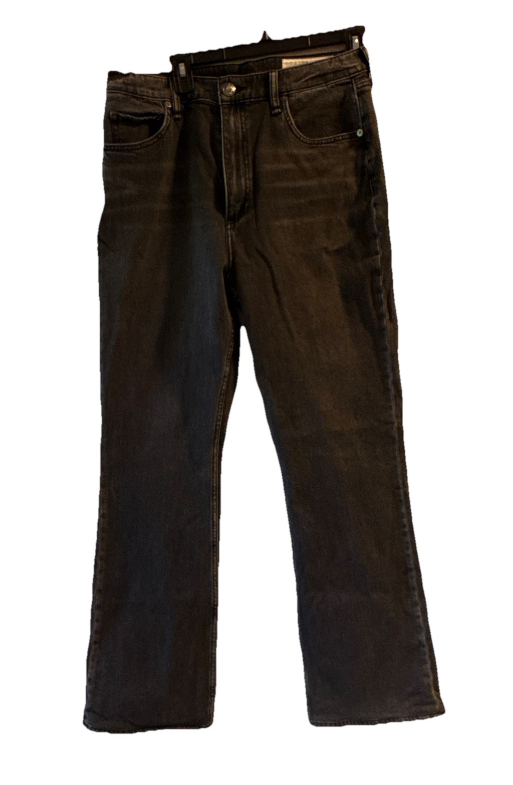 rag & bone Black Dark Wash Slim Fit Denim Jeans Mid Rise 5-Pocket Button Zip