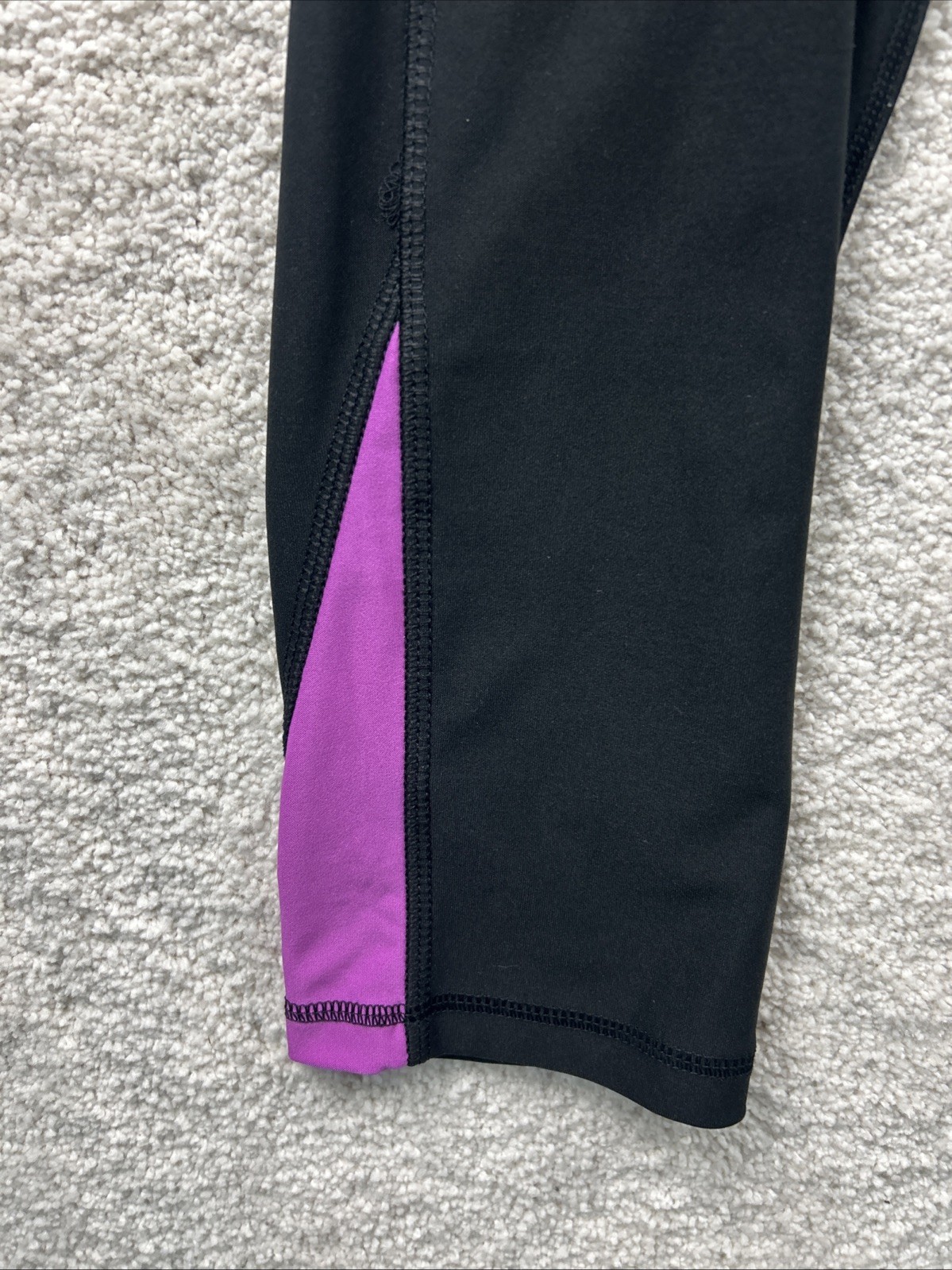 RBX Leggings Black Pink Purple Polyester Spandex Blend Womens Medium Yoga Dance
