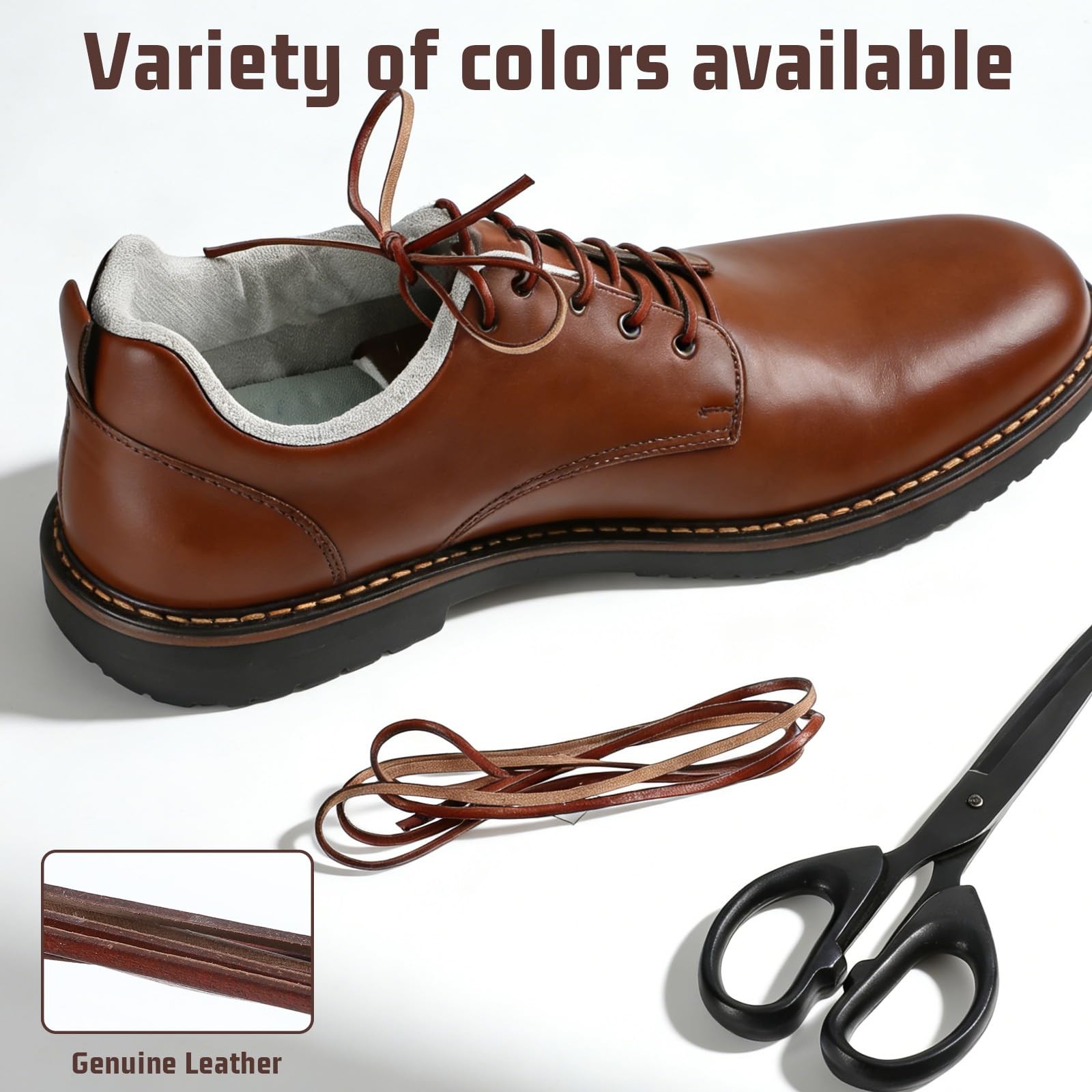 Leather Boot Lace Shoelace Relace Kit Heavy Duty Leather Cord Leathers Strips…