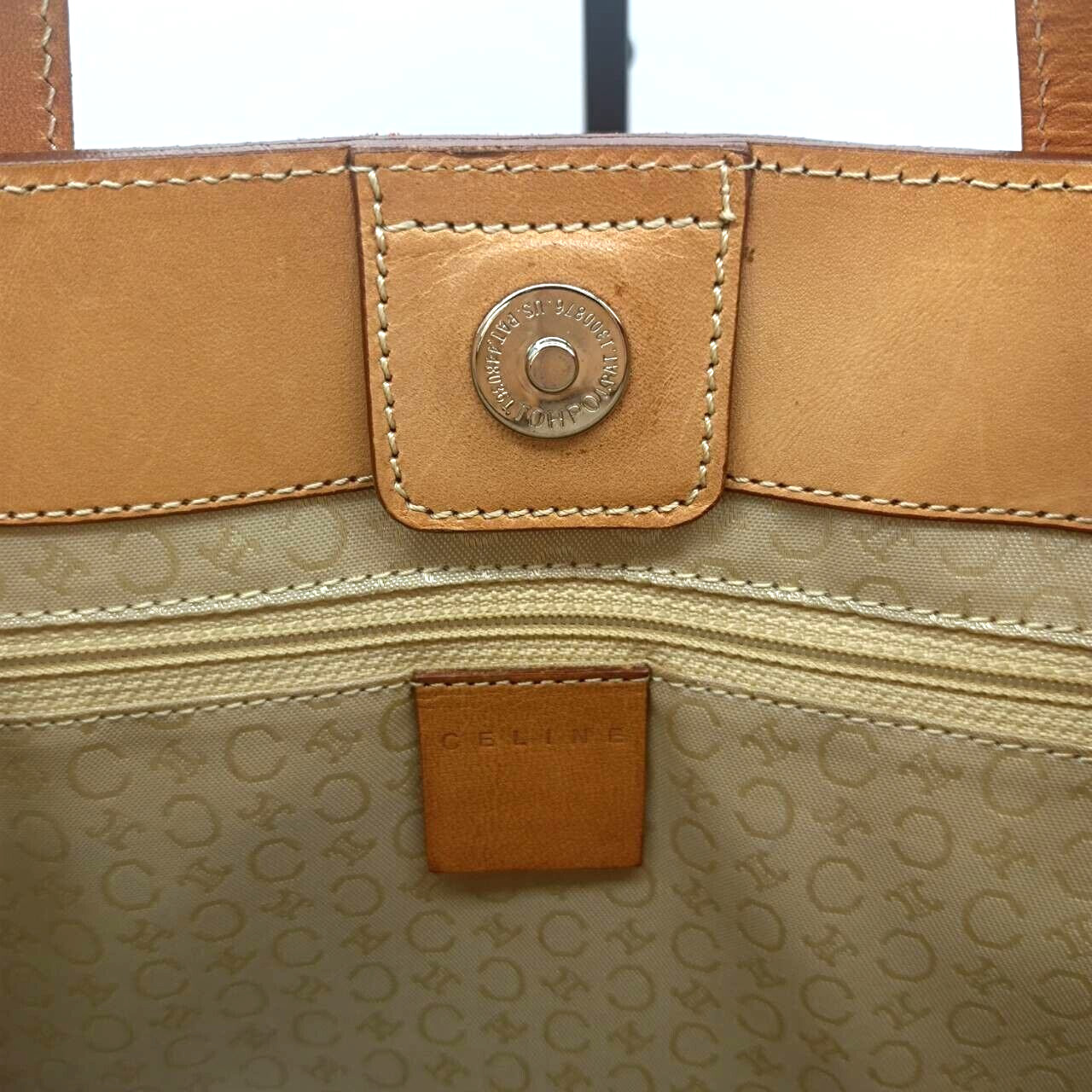 CELINE tote bag hand bag suede Macadam W 22cm/8.6in H 23cm/9.05in D 7cm/2.8in