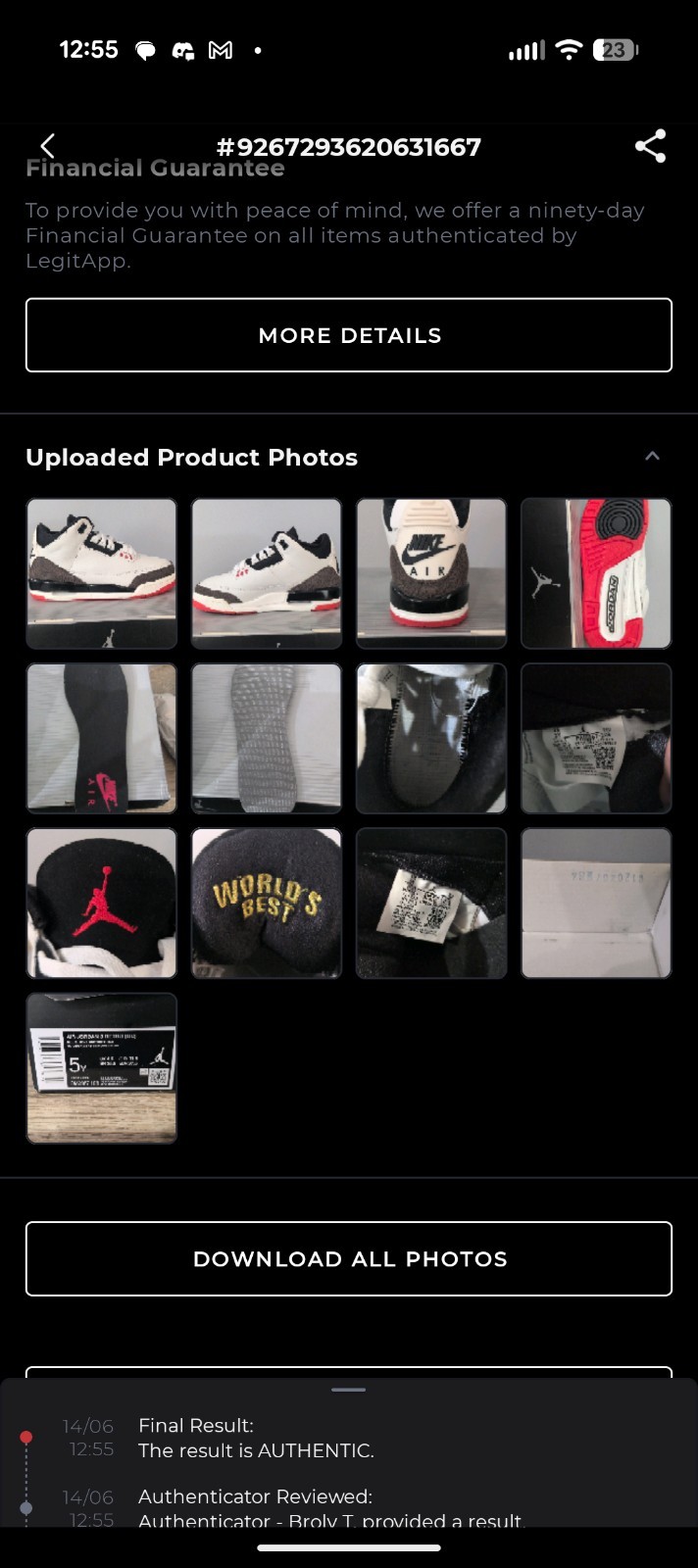 Nike Air Jordan 3 Retro Sneakers World’s Best Dad IF4396-103 Youth Size (5Y)