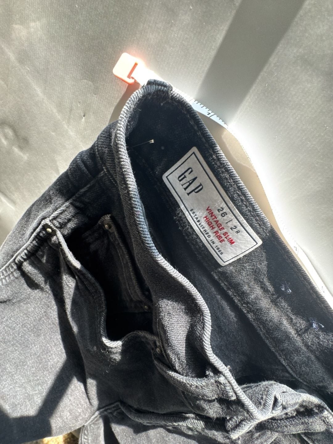 Gap Vintage Slim High Rise Black Denim Jeans