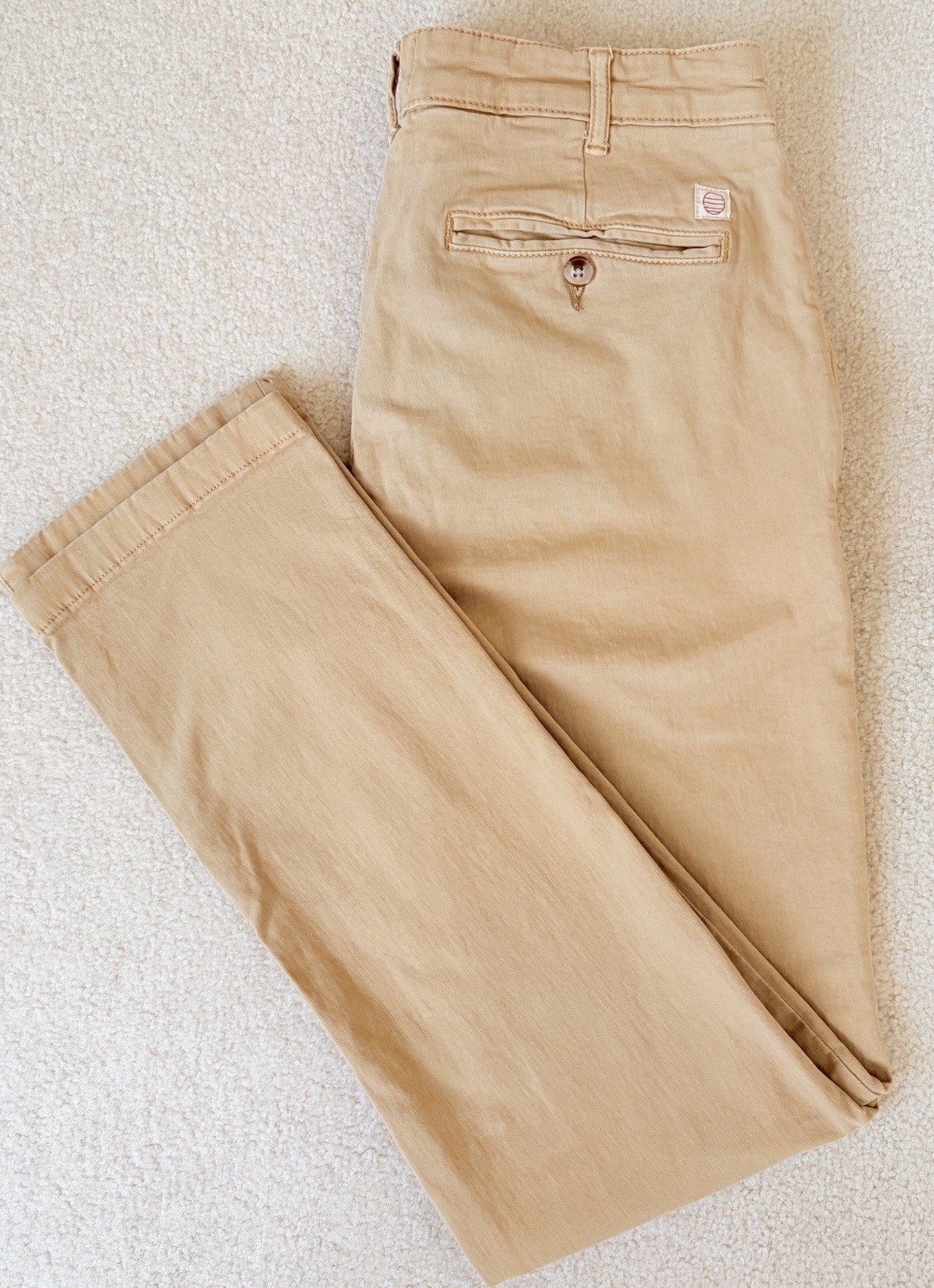 Marine Layer Men’s Beige Chino Pants 32W Slim Straight Stretch Flat Front