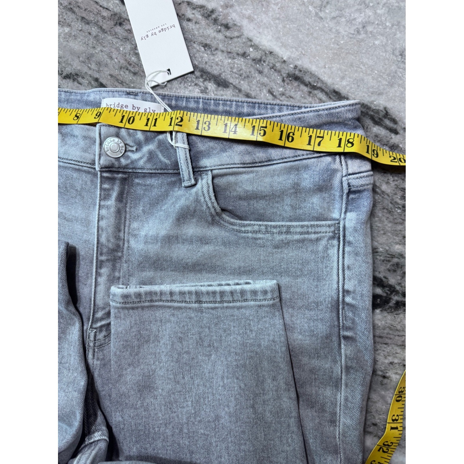Bridge by Gly Jeans Womens 16W High Rise Skinny Denim Gray Quiet Luxury New