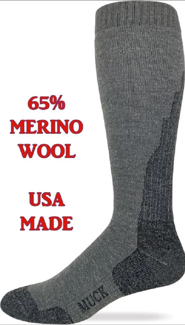 2 Pairs BIG Mens 65% Merino Wool Gradual Compression Over The Calf Thermal Socks