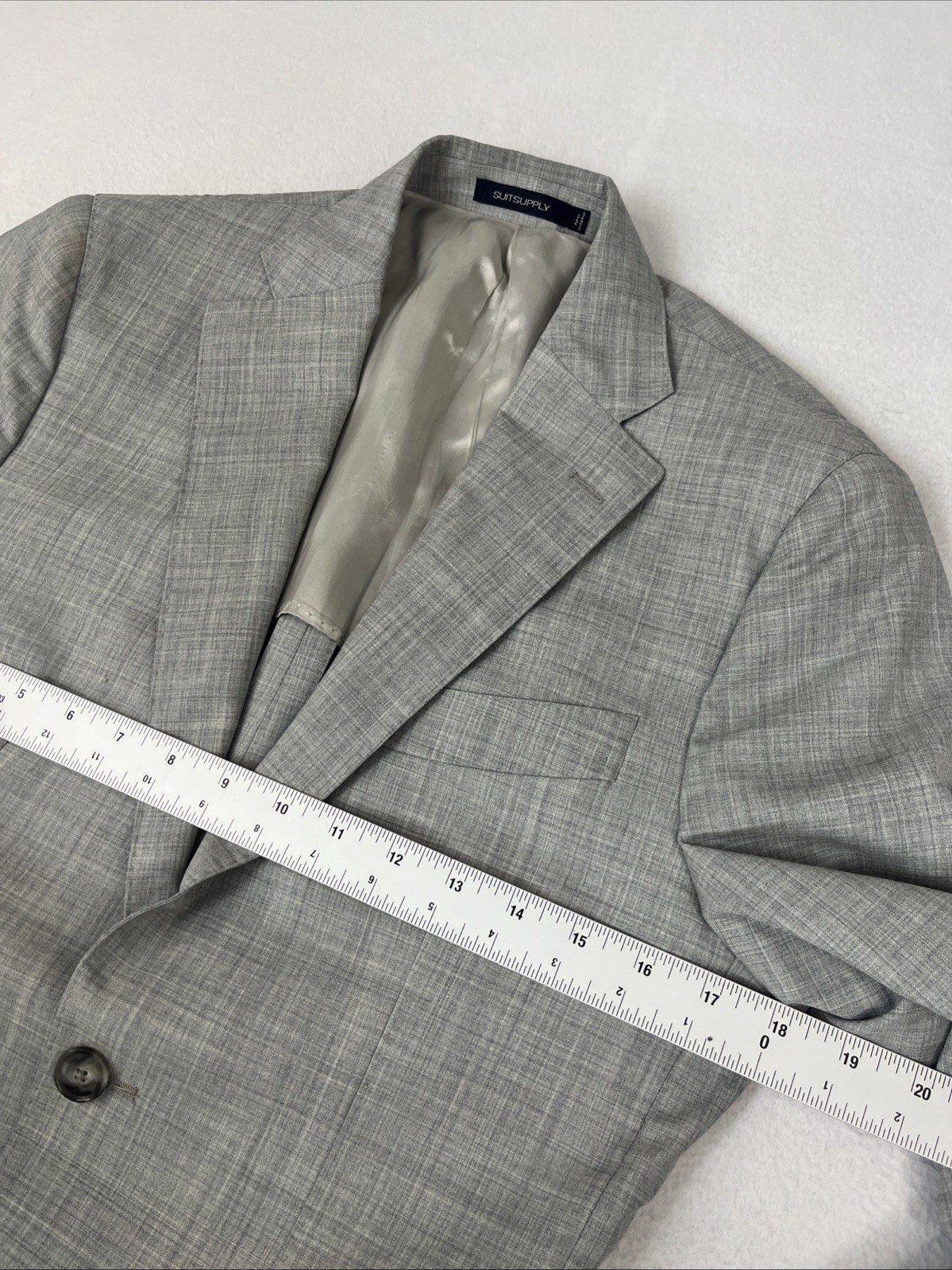 Suitsupply Havana Vitale Barberis Canonico Blazer Men 34R Gray Wool Rustic Coat