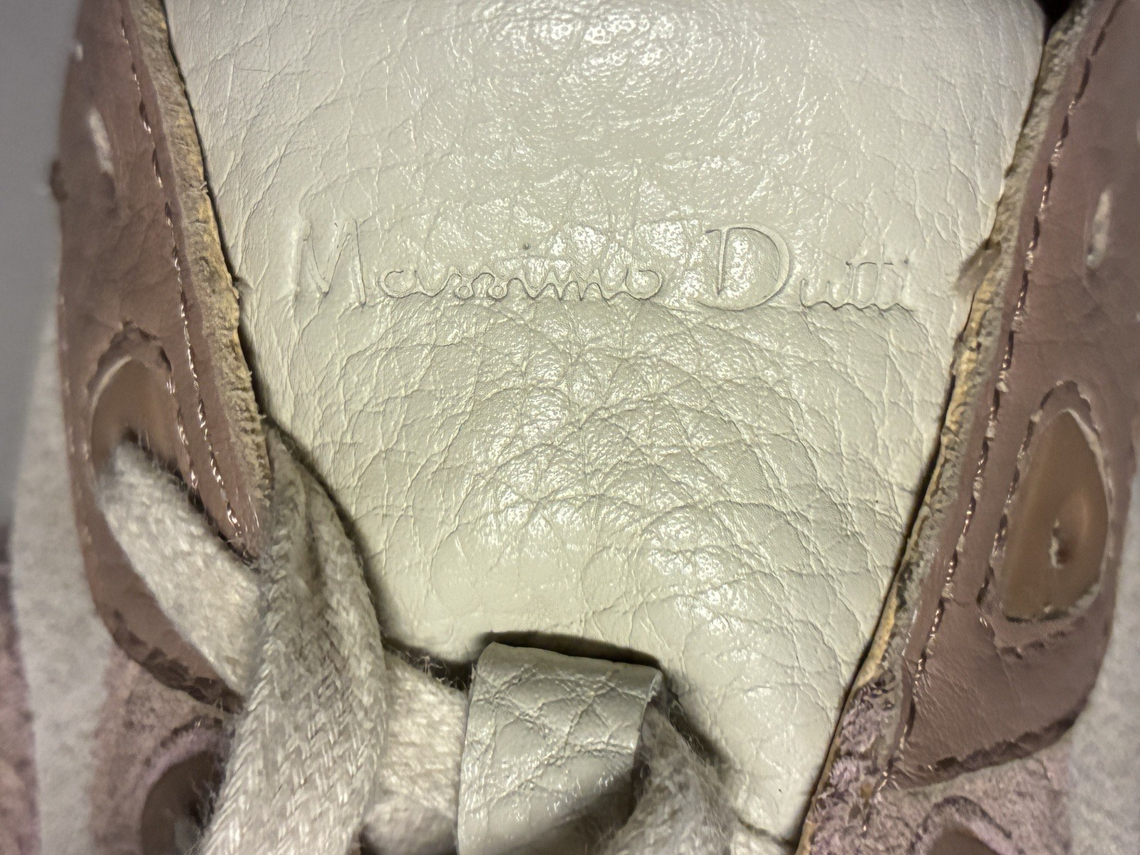 Massimo Dutti Low Top Lace-Up Athletic Sneakers Beige Pink Purple 7.5