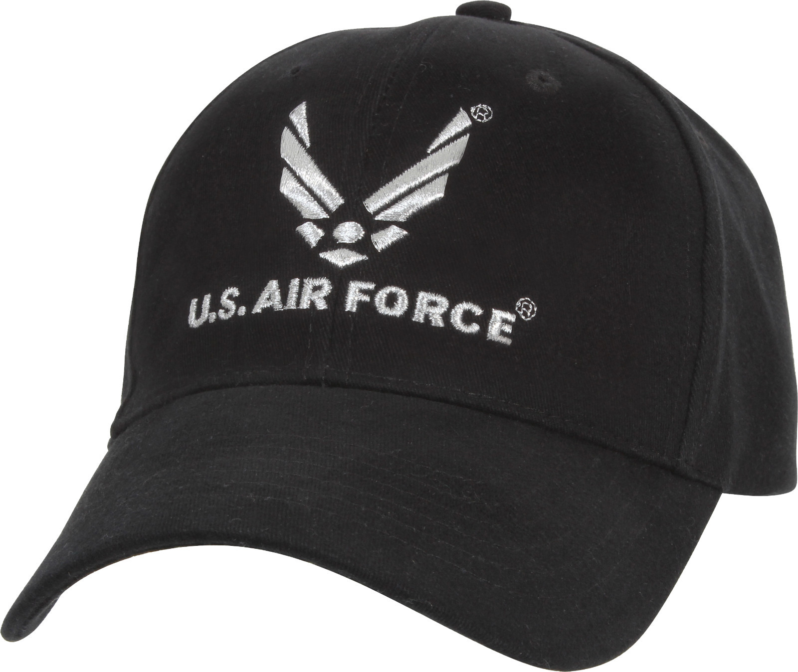 Black Official US Air Force USAF Logo Deluxe Low Profile Adjustable Cap