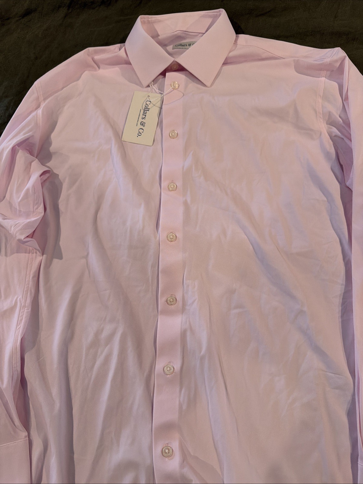 NWT Collars & Co Apex Performance Dress Shirt XL Solid Pink $119 Retail