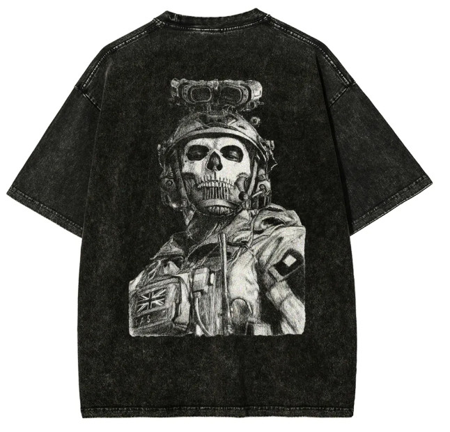 Tactical Skull Mask Soldier Graphic Tee Fans Gift T-Shirt