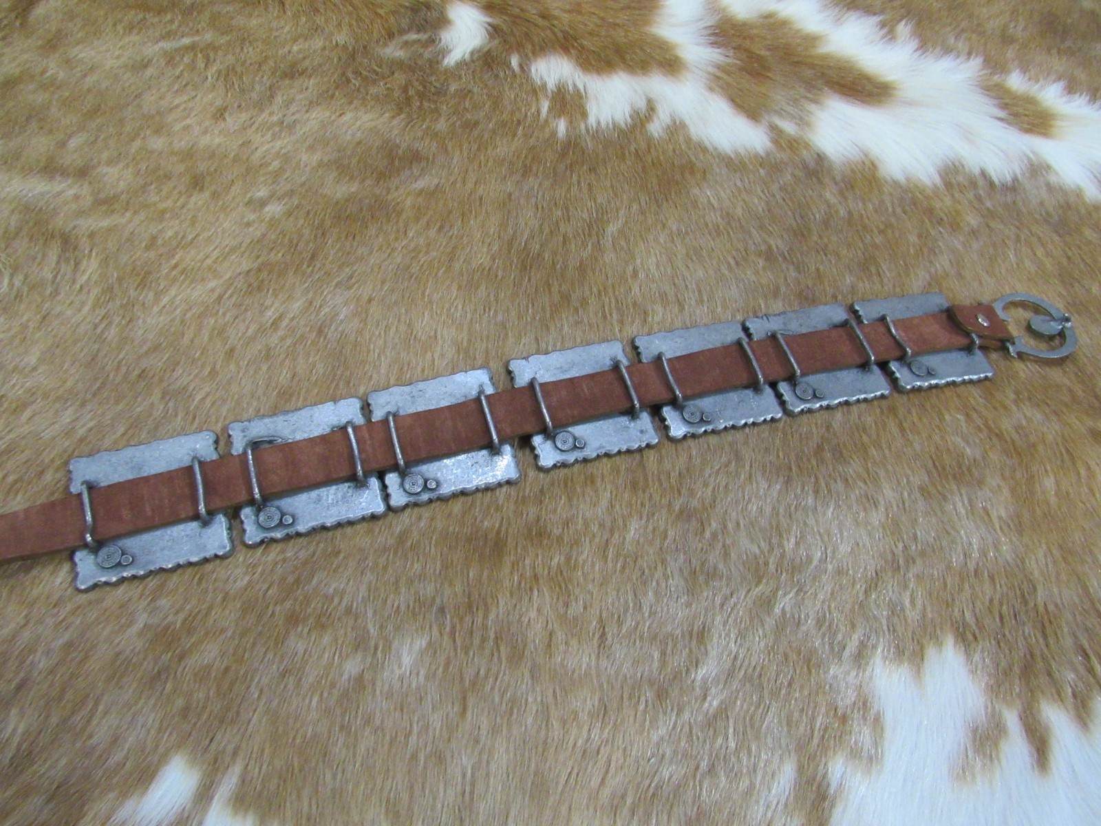 Double D Ranch Four Corners Concho Belt Size L EUC