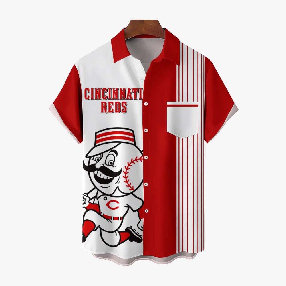 Mens Cincinnati Reds Mascot Classic Sport Baseball Hawaiian Shirt 2408008779