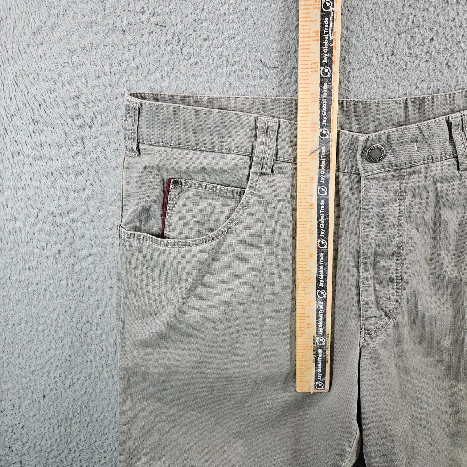 Meyer Diego Mens Pants Gray Cotton Stretch Straight Leg Trousers Size 36×32 54