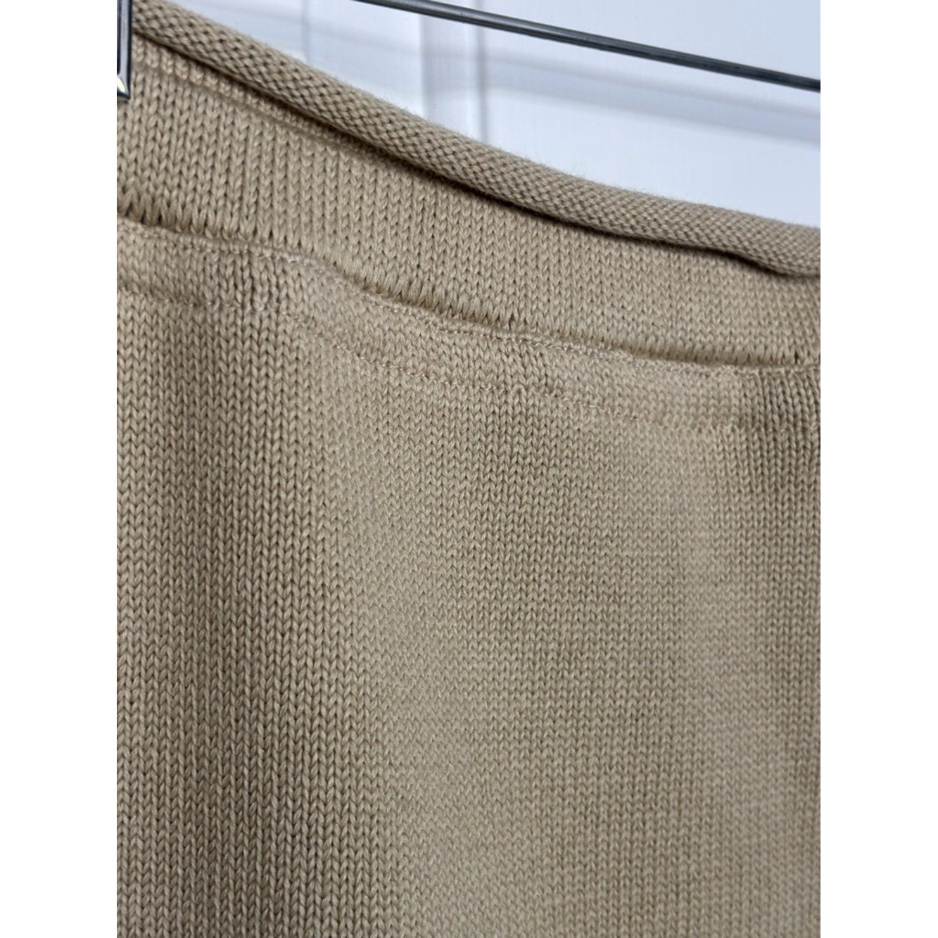 EUC The Row Calista Neutral Tan Knit A-Line Skirt Pull On Size M