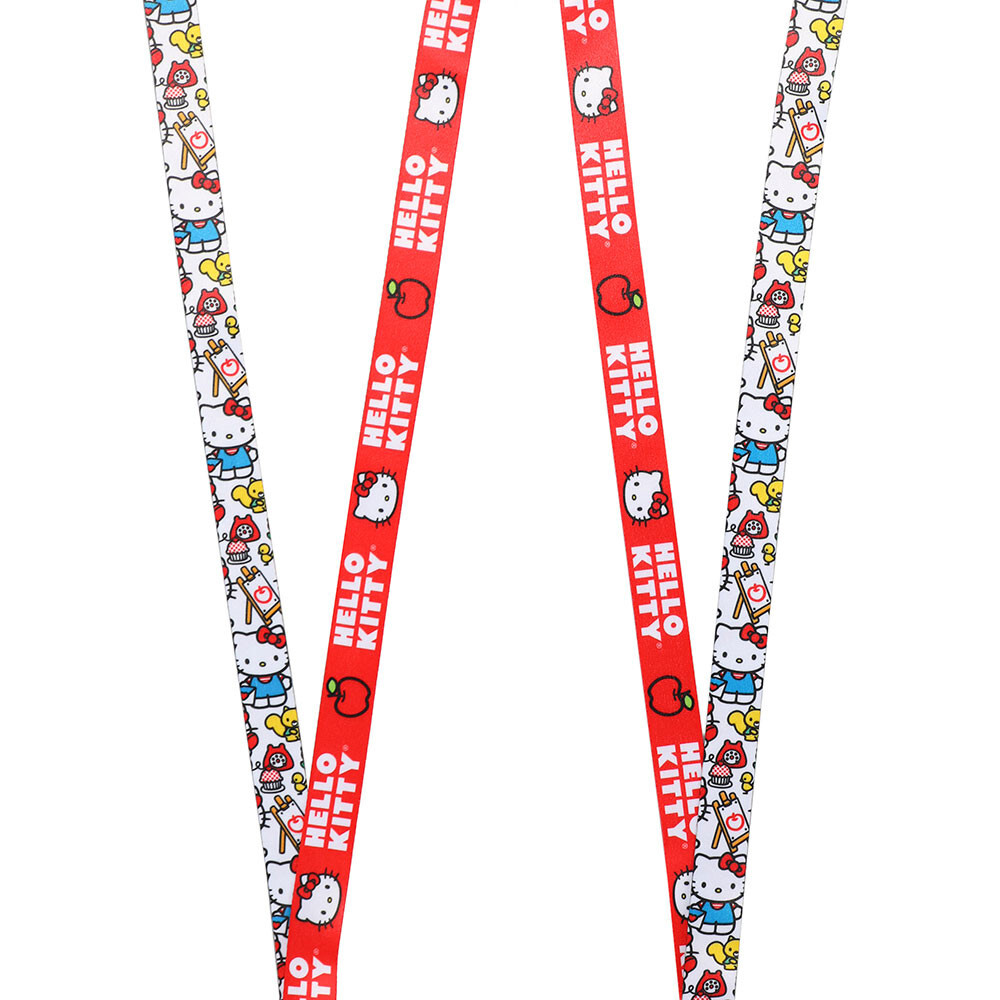Hello Kitty Lanyard with Breakaway Rubber Charm and ID Sleeve