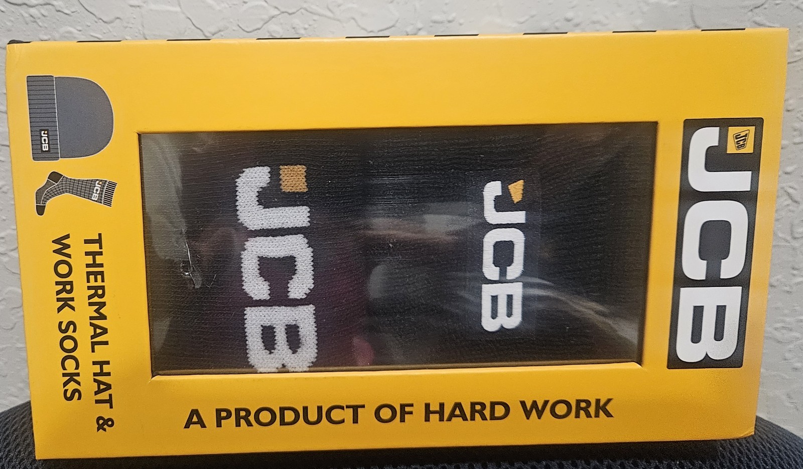Bundle JCB Work Socks And Thermal Winter Hat Set Box Gift Set