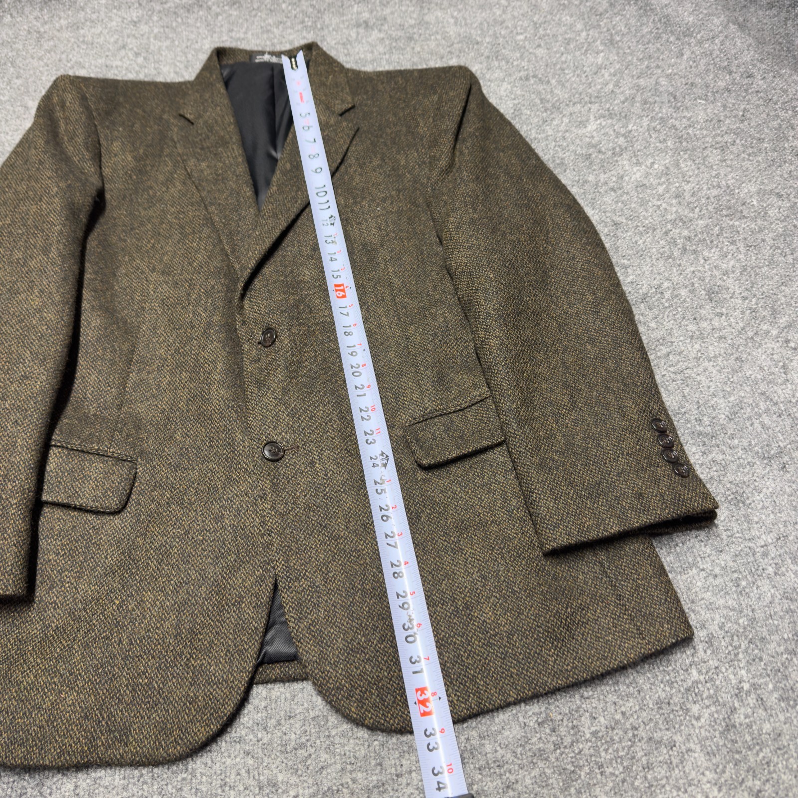 Barrington Tweed 100% Wool Sport Coat Blazer Jacket Men 42R Brown Nailhead