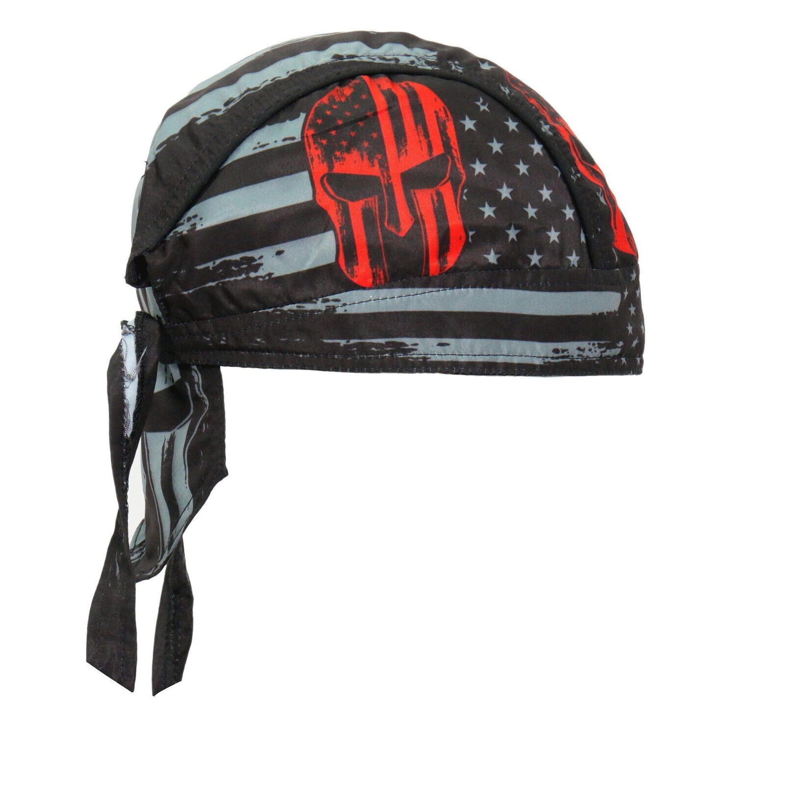 Headwrap WARRIOR AMERICAN FLAG Hot Leathers Premium Bandana Du-Rag Black Grey