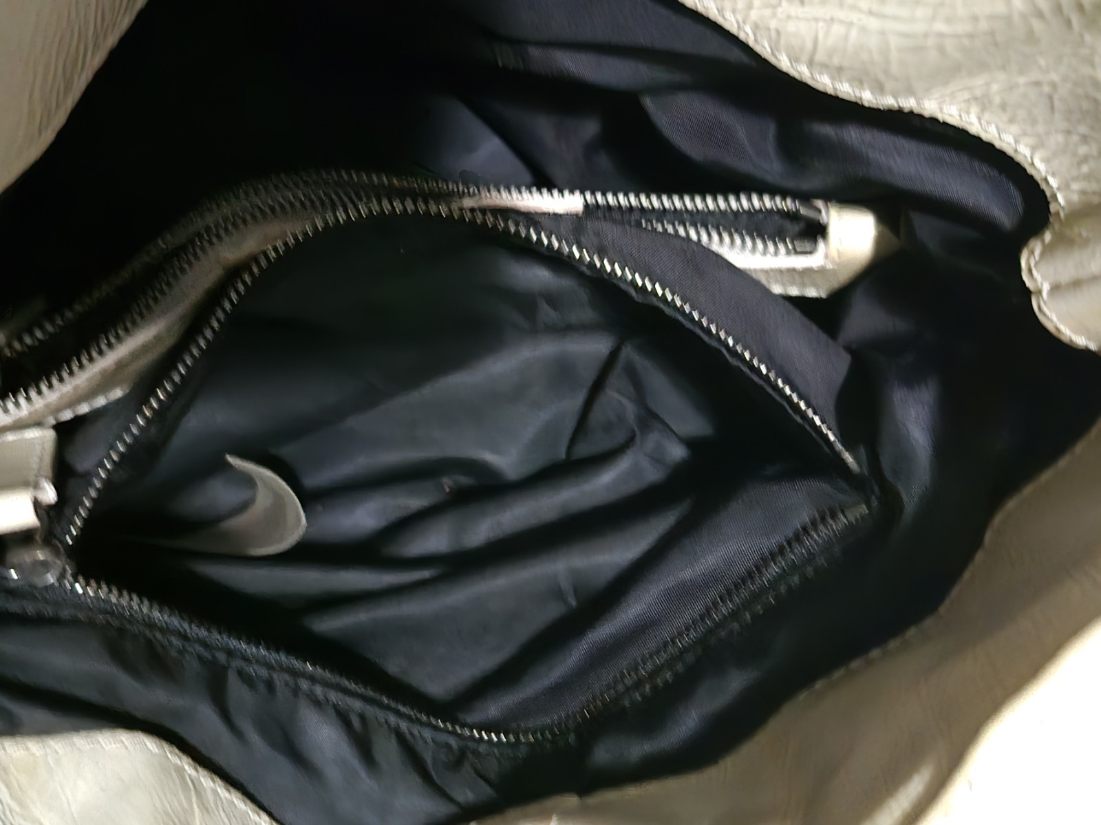 Burberry Checked Gray Nylon & Trimmed Smoke Patent Leather Shoulder Hobo Bag