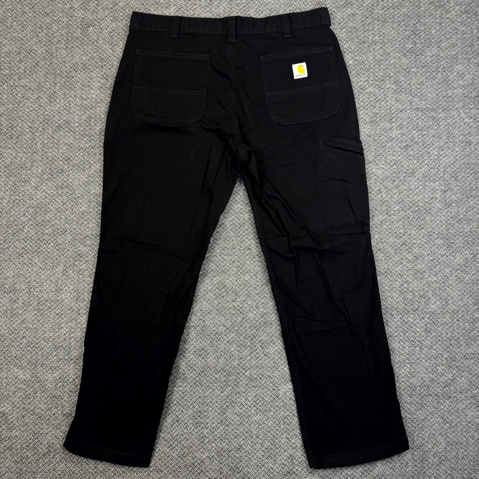 Carhartt Utility Work Pants Men 38×30 Black Relaxed Fit Hammer Loop Straight Leg