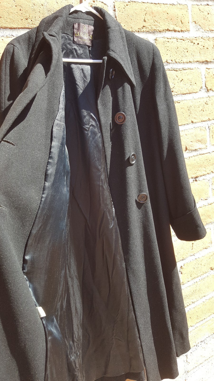 WARM 1940s Black Tightly Woven Wool Coat