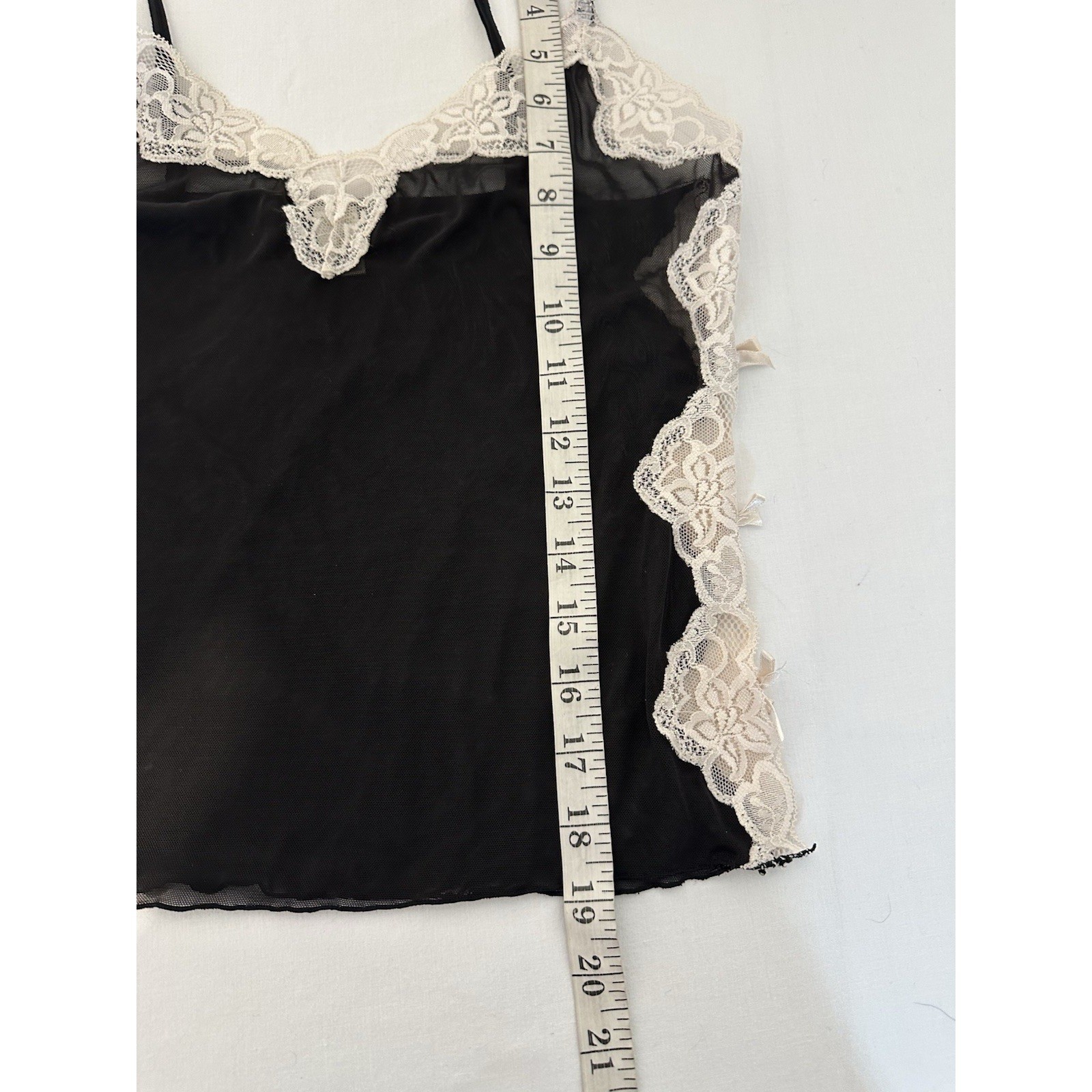 Jolie Y2K Black Mesh Sheer Cami Size S Whimsigoth Fairy Goth Emo Tank Top Layer