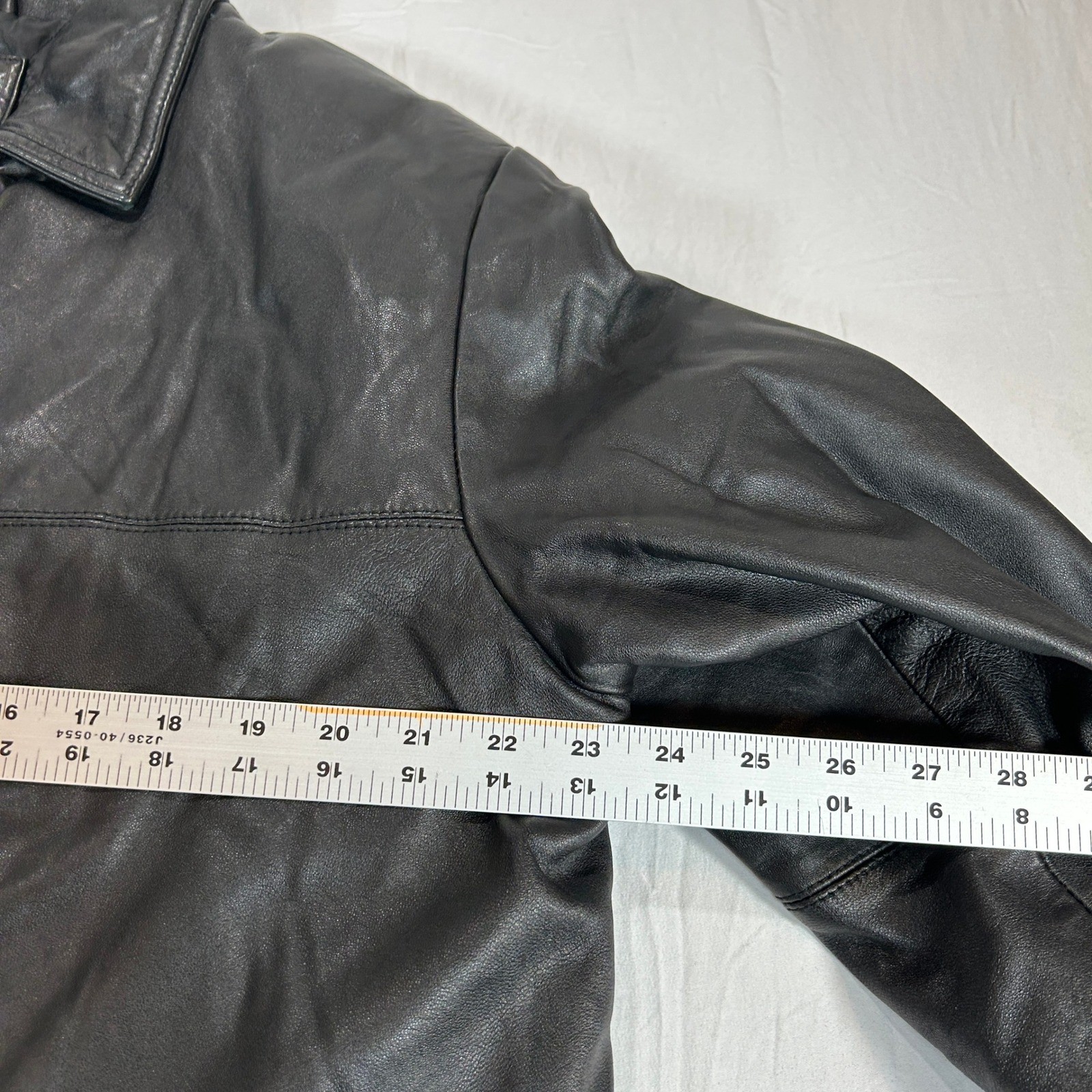 Knightsbridge Mens Black Genuine Leather Quilted Lined Button Front Jacket Large