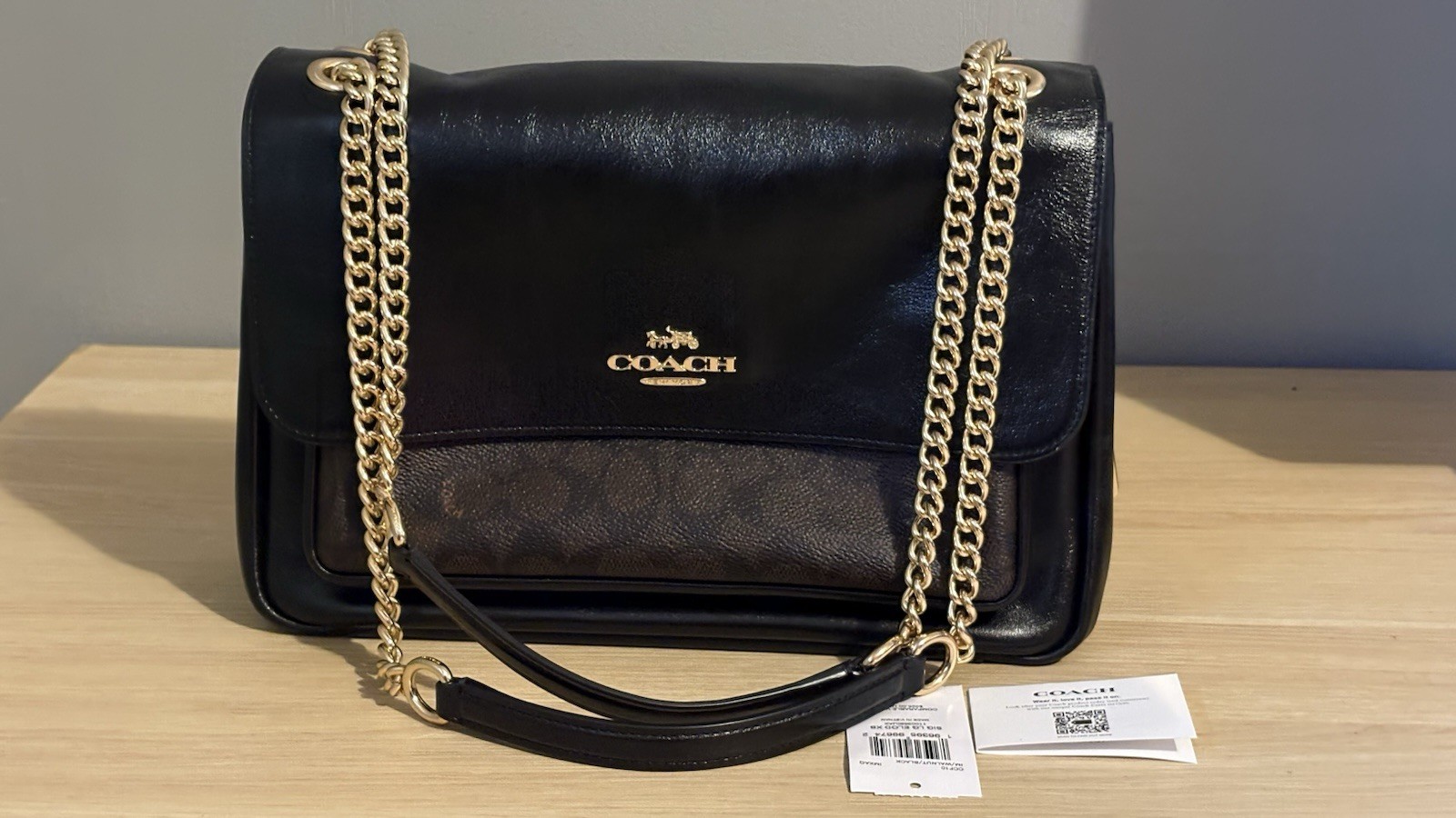 Coach Elodie Crossbody Bag In Signature Canvas CCF10 Walnut/Black