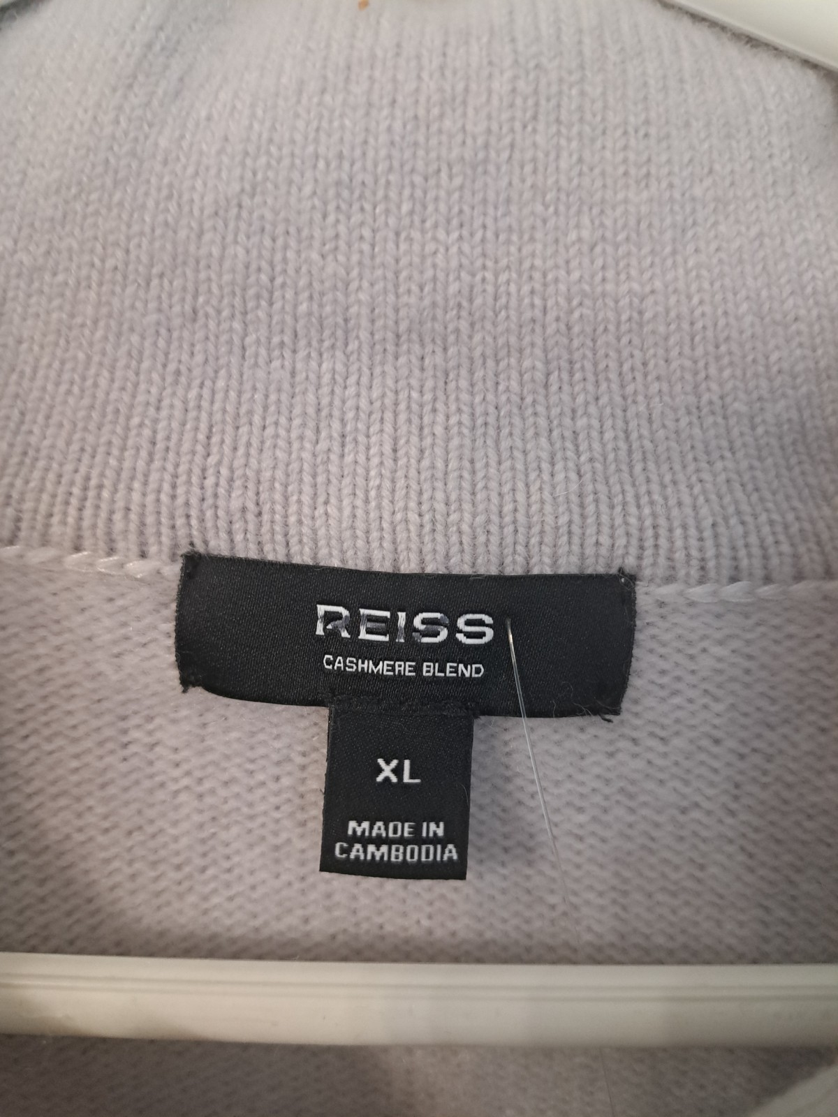 Reiss Deansgate Men’s Wool Blend Gray Polo Sweater Size XL