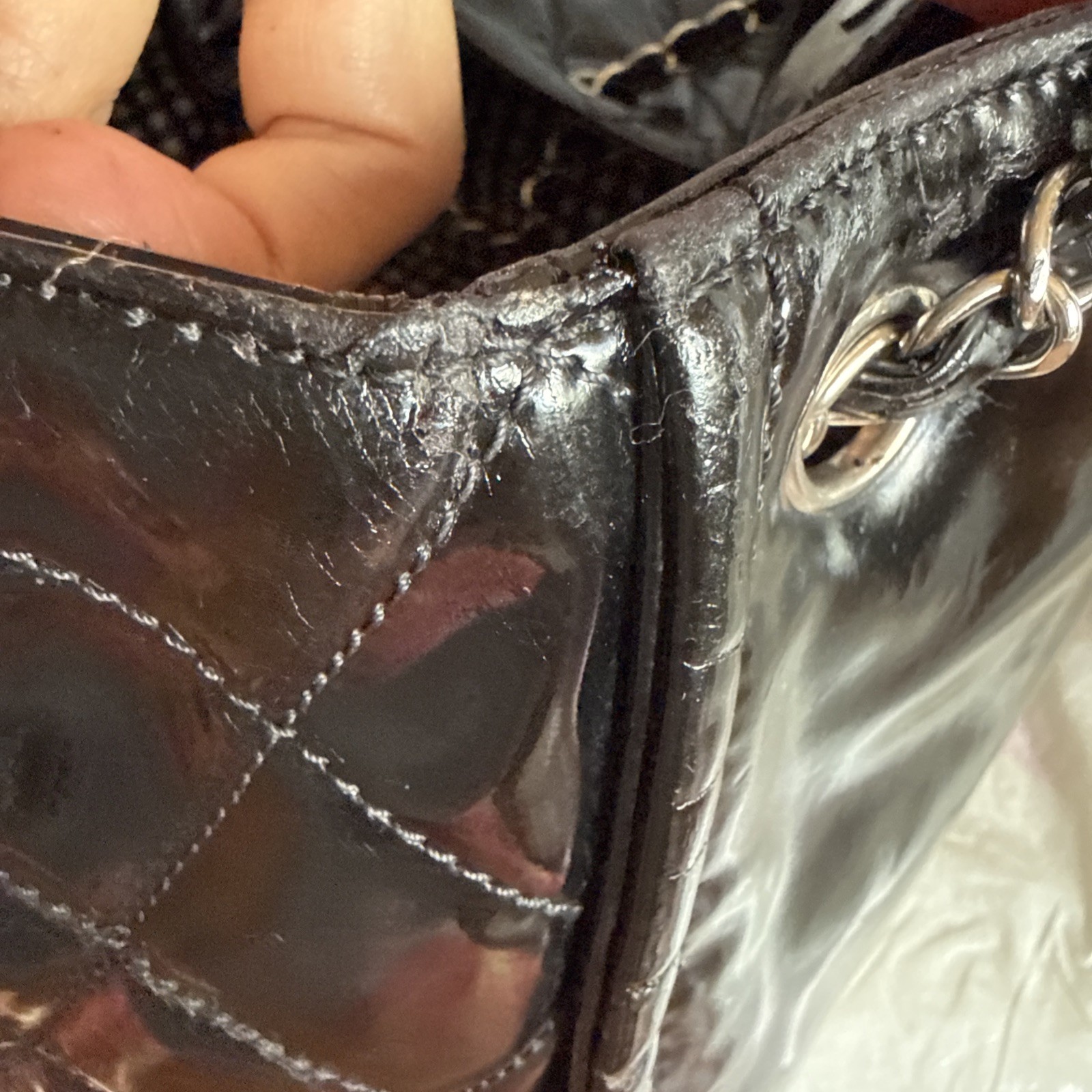 Authentic Chanel Coco Cabas Black Patent leather tote Bag