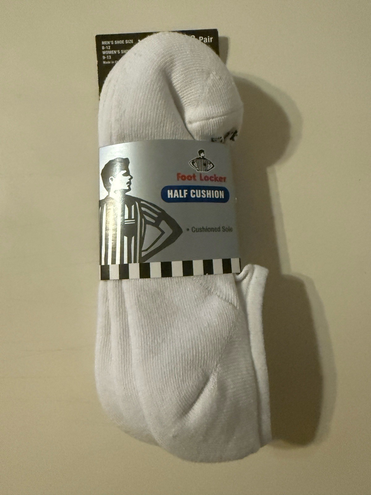 NWT Footlocker white 3 Pack Half Cushion No Show Socks sz 8-12 A11