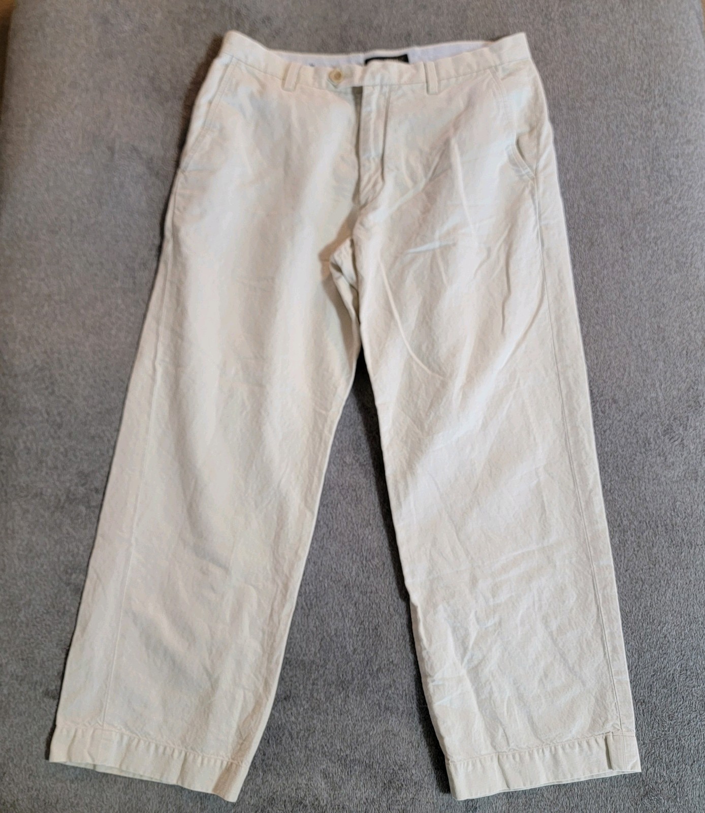 Banana Republic Men’s Dawson 52% Linen 48% Cotton Beige Pants Size 35×30
