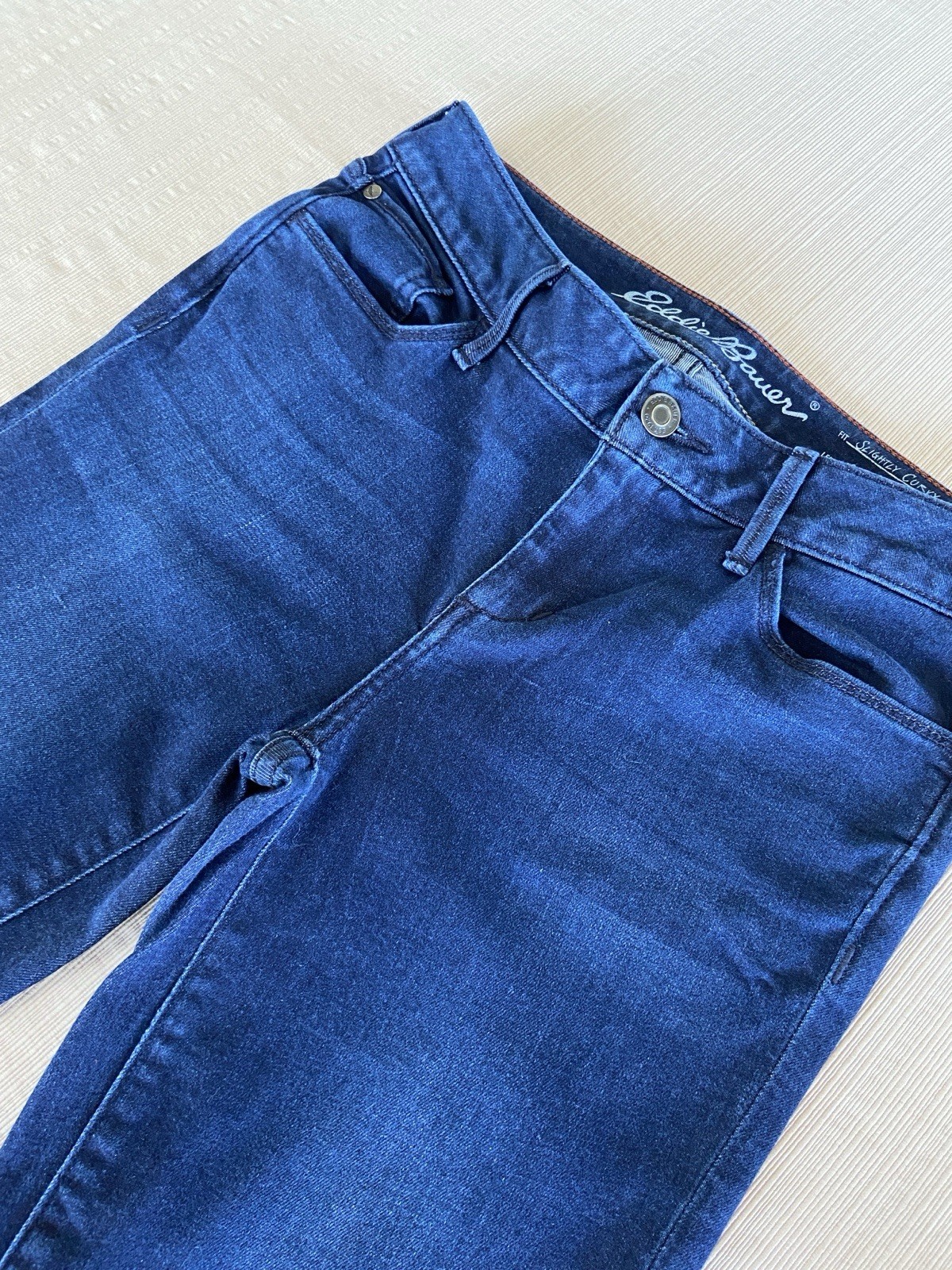 Eddie Bauer Mid Rise Slightly Curvy Skinny Ankle Stretch Jeans Dark Wash Size 2