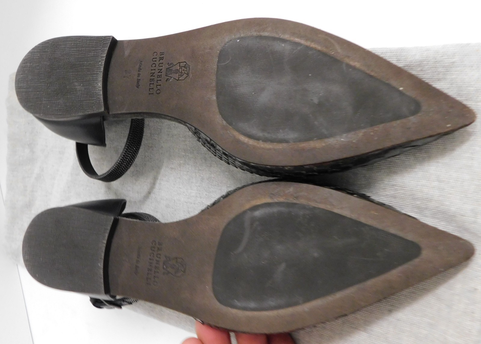 Brunello Cucinelli Python Flats Pewter Black $1000rt Size:37 (US 7)