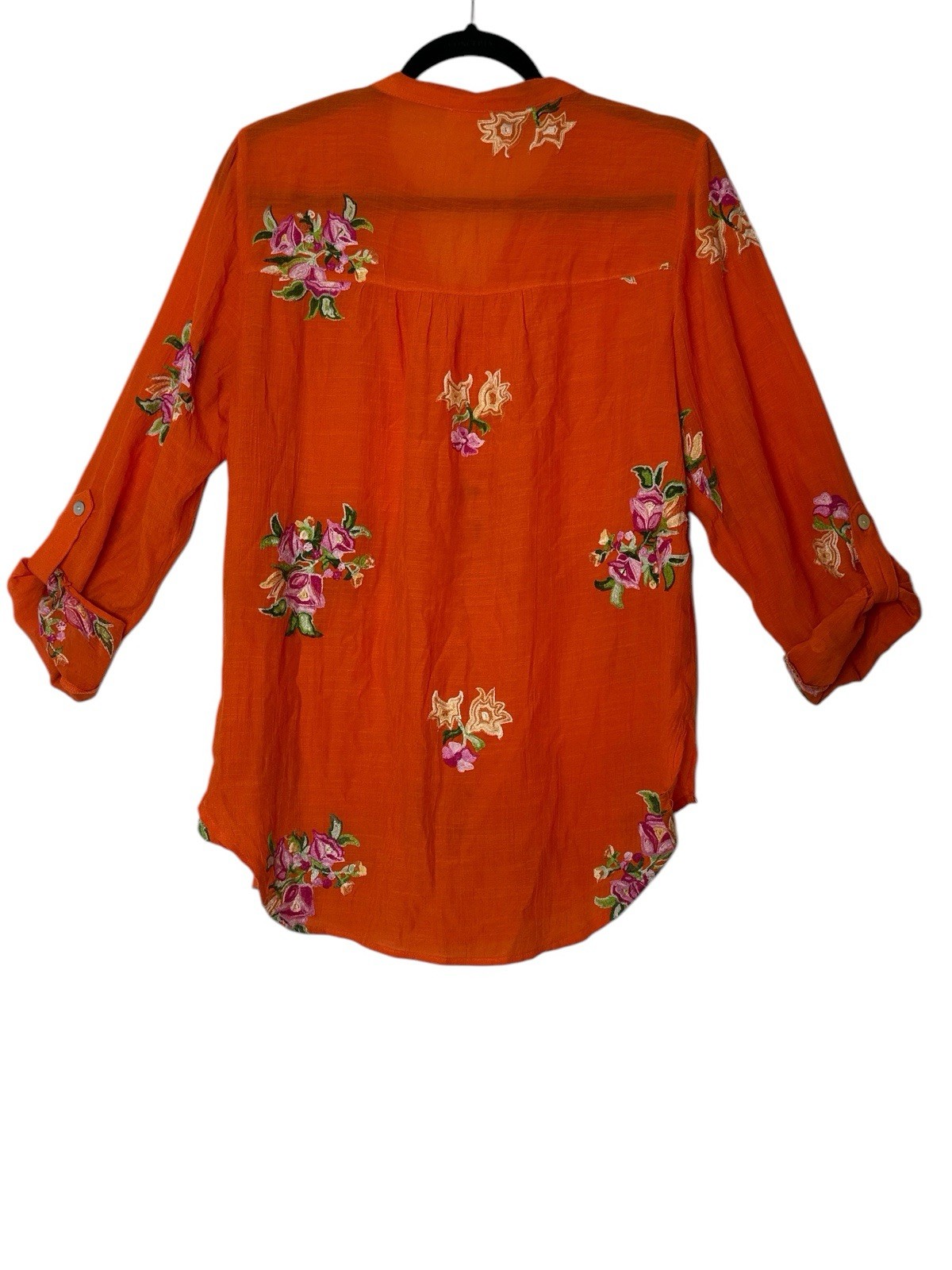 Anthropologie Fig and Flower Tunic Top Women Medium Floral Long Sleeve Boho