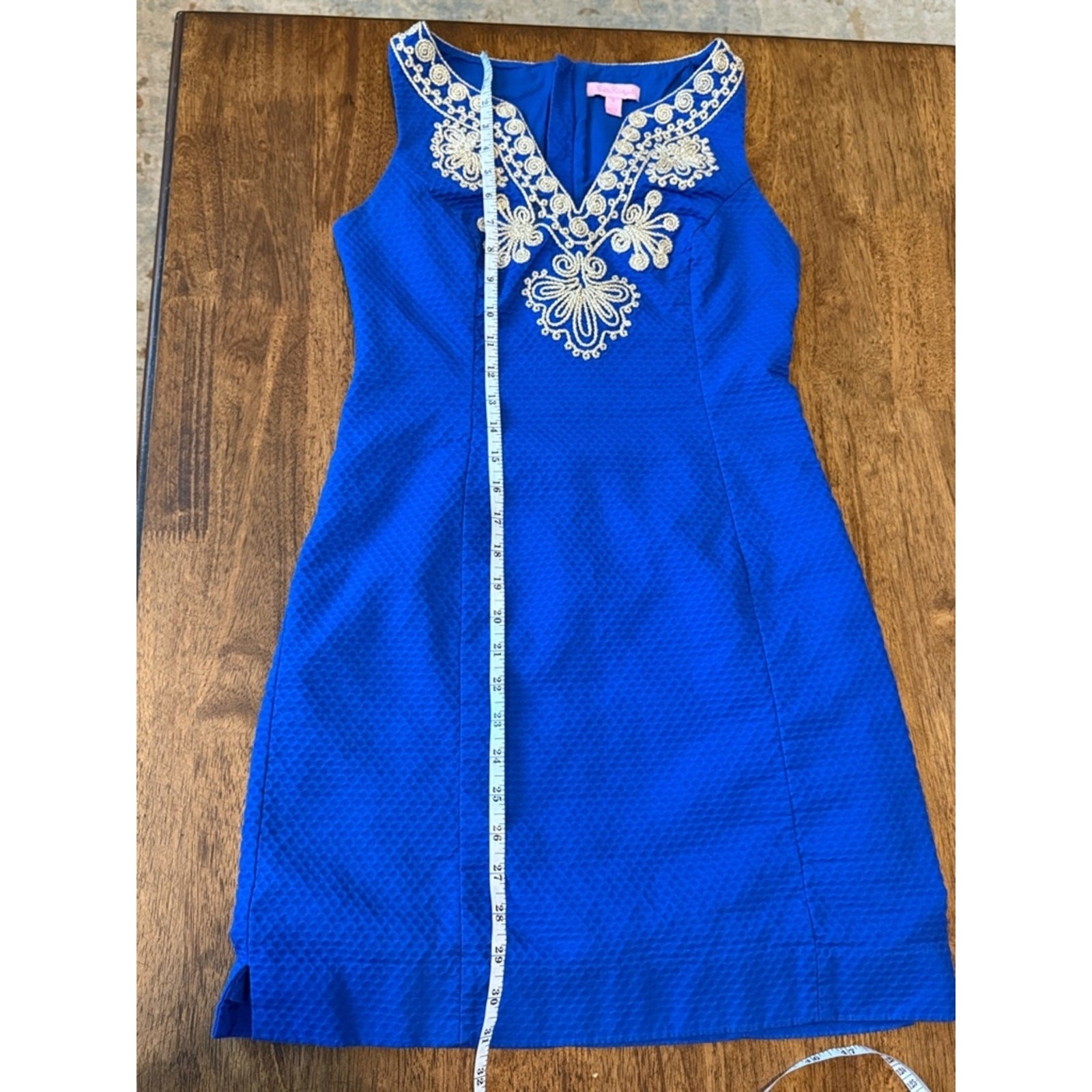 Lilly Pulitzer Royal Blue Sleeveless Embroidered Mini Dress