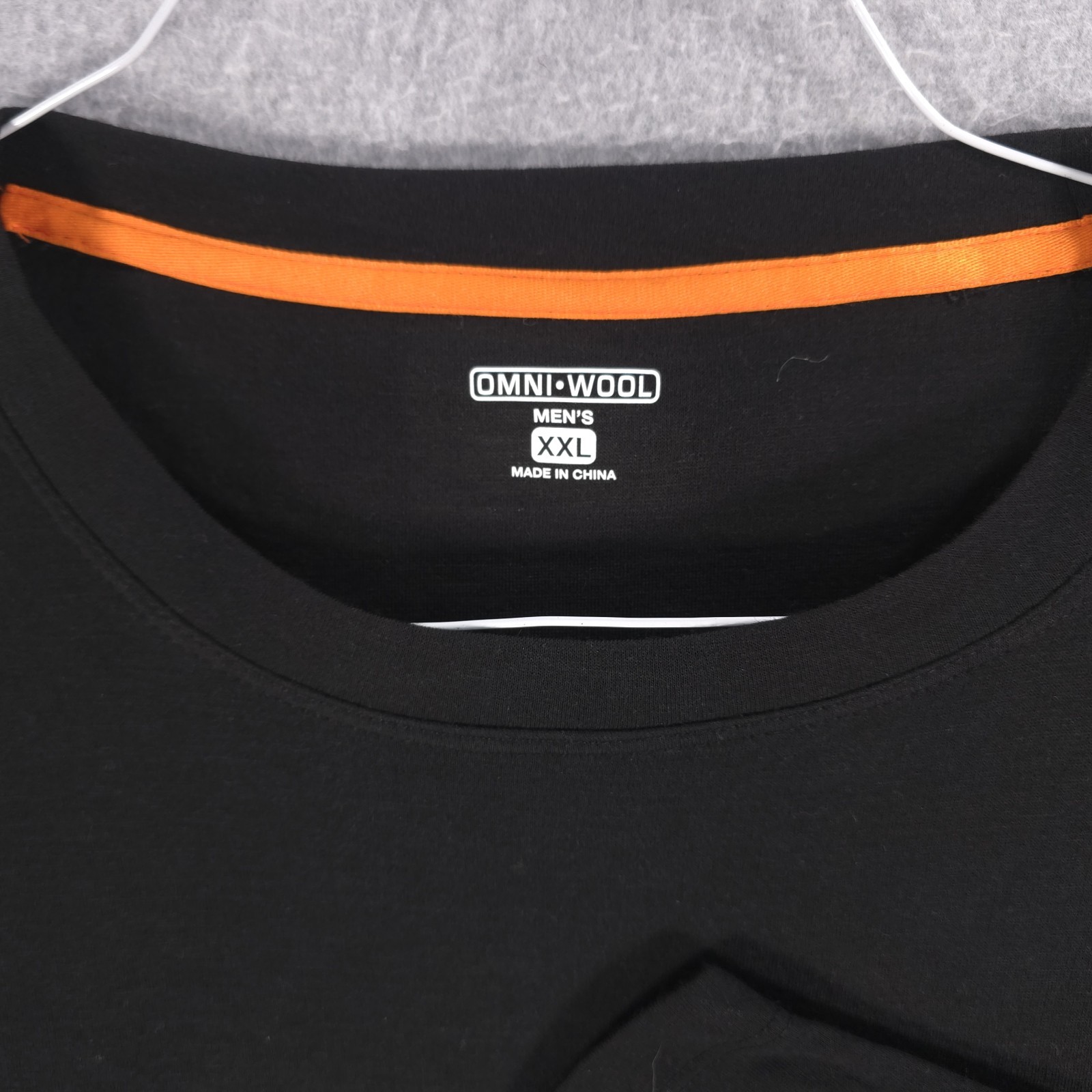 Omni-Wool Poly Blend Black Long Sleeve Crew Warm Base Layer Shirt Mens XXL