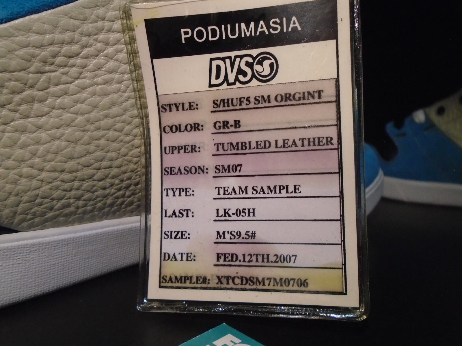 2007 DVS HUF 5 MID ORIGINAL INTENT TEAM SAMPLE BLUE LIGHT GREY BLACK WHITE 9.5
