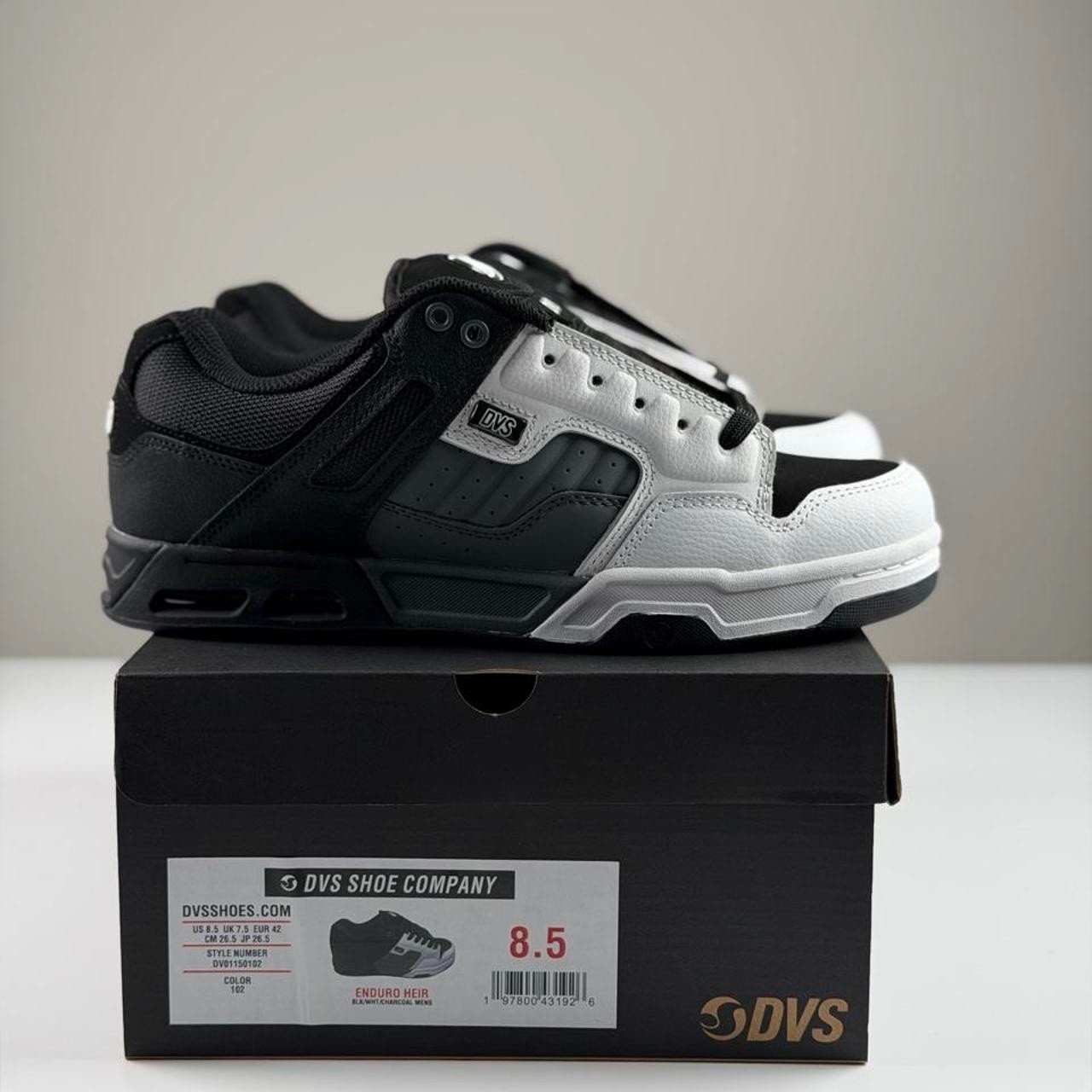DVS Shoes Enduro Heir in Black/White/Charcoal, Size 8.5