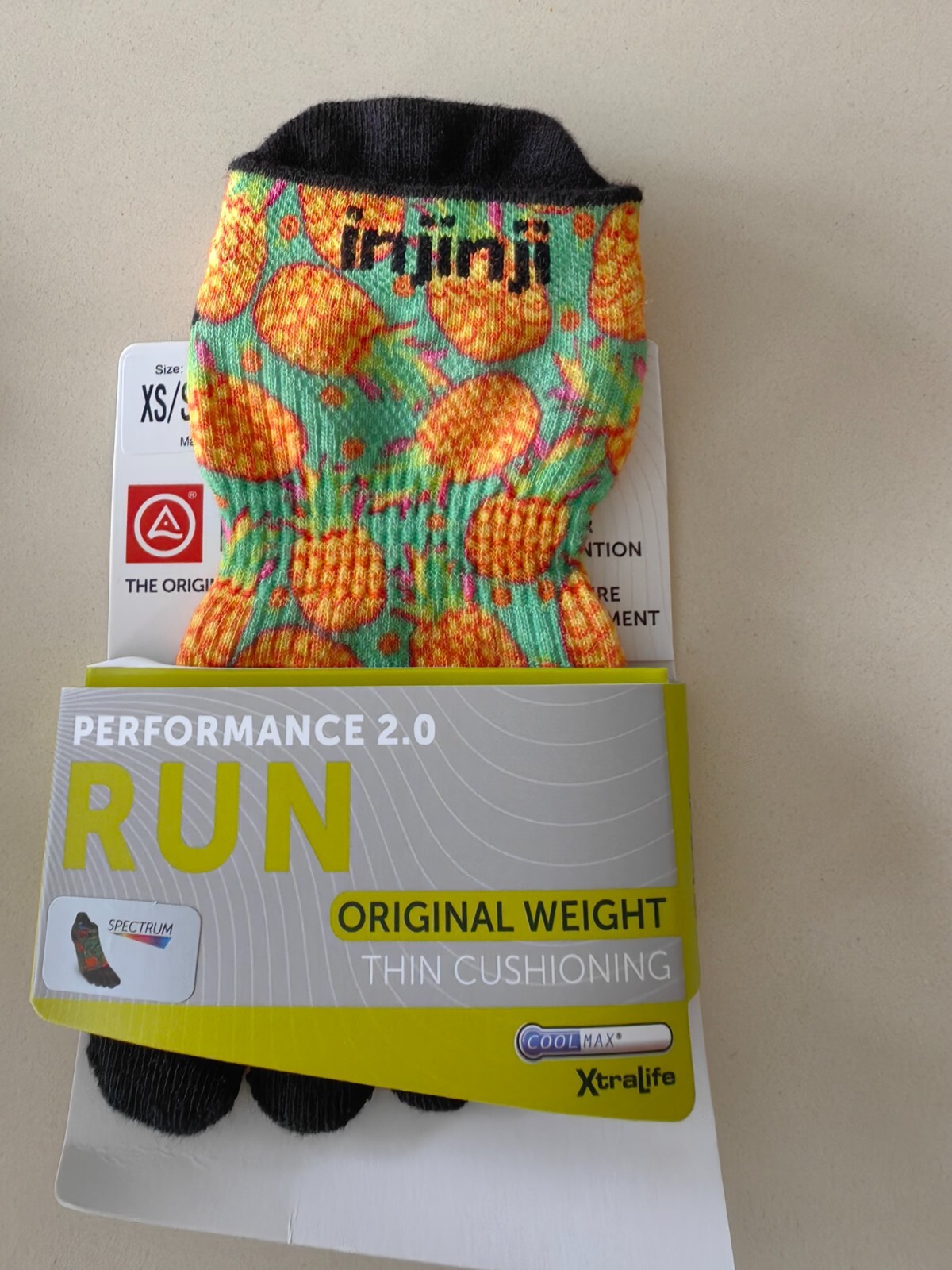 2024 1 Pack Injinji Run Ultra light Original Thin No Show Toe Socks size XS-L