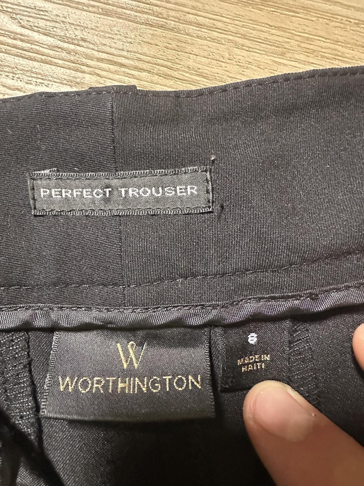 Worthington Perfect Trouser Black Dress Pants Size 8