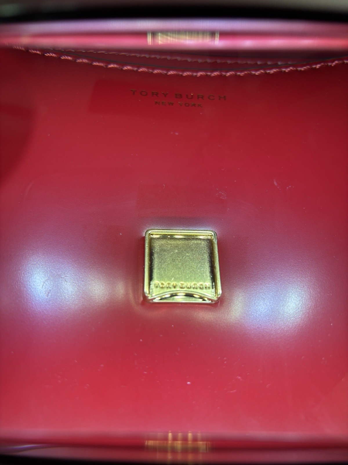 Tory Burch Robinson Convertible Shoulder Bag – Spark Red Leather with Gold Chain