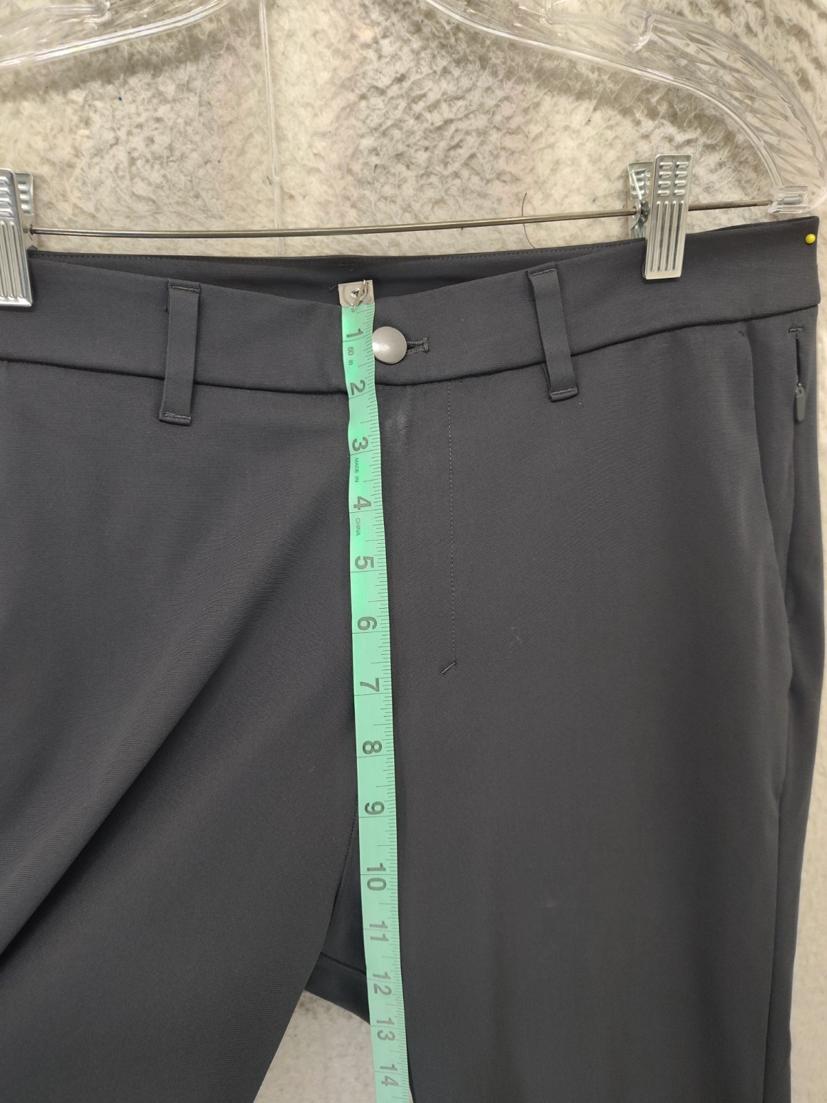 Lululemon Men Pants 33 Gray Poly Blend Straight Regular Fit Flat Front Chino