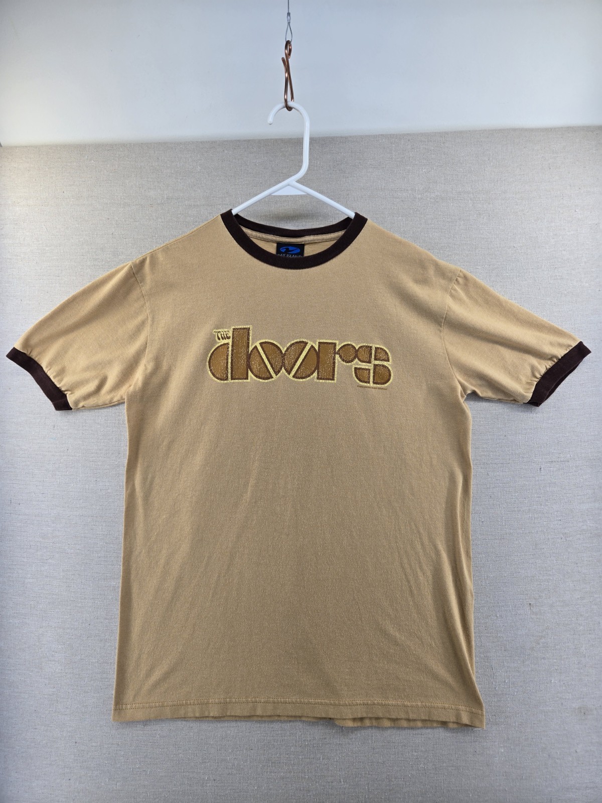 Vintage 2003 The Doors – Jim Morrison Rock Band Ringer Shirt Mens Medium Beige