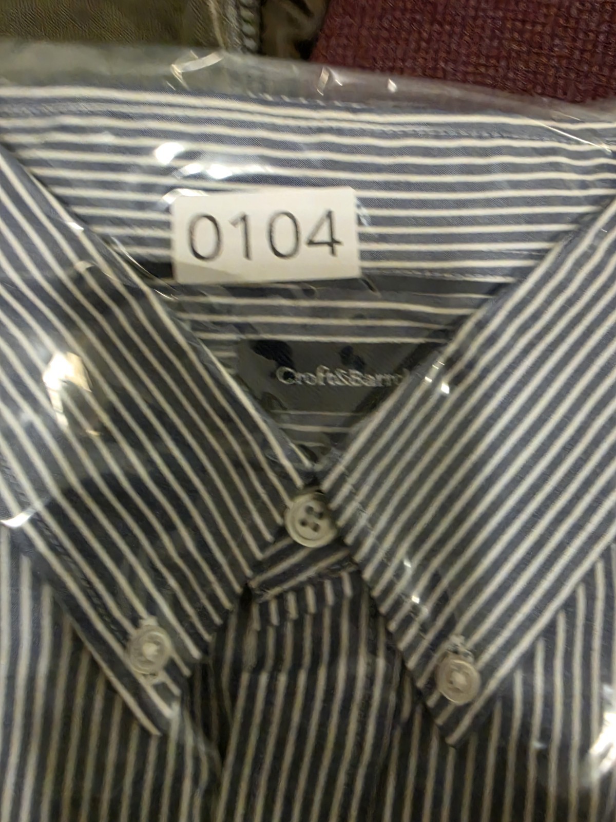 Croft & Barrow Easy Care Men’s L Blue White Striped Button-Down Long Sleeve