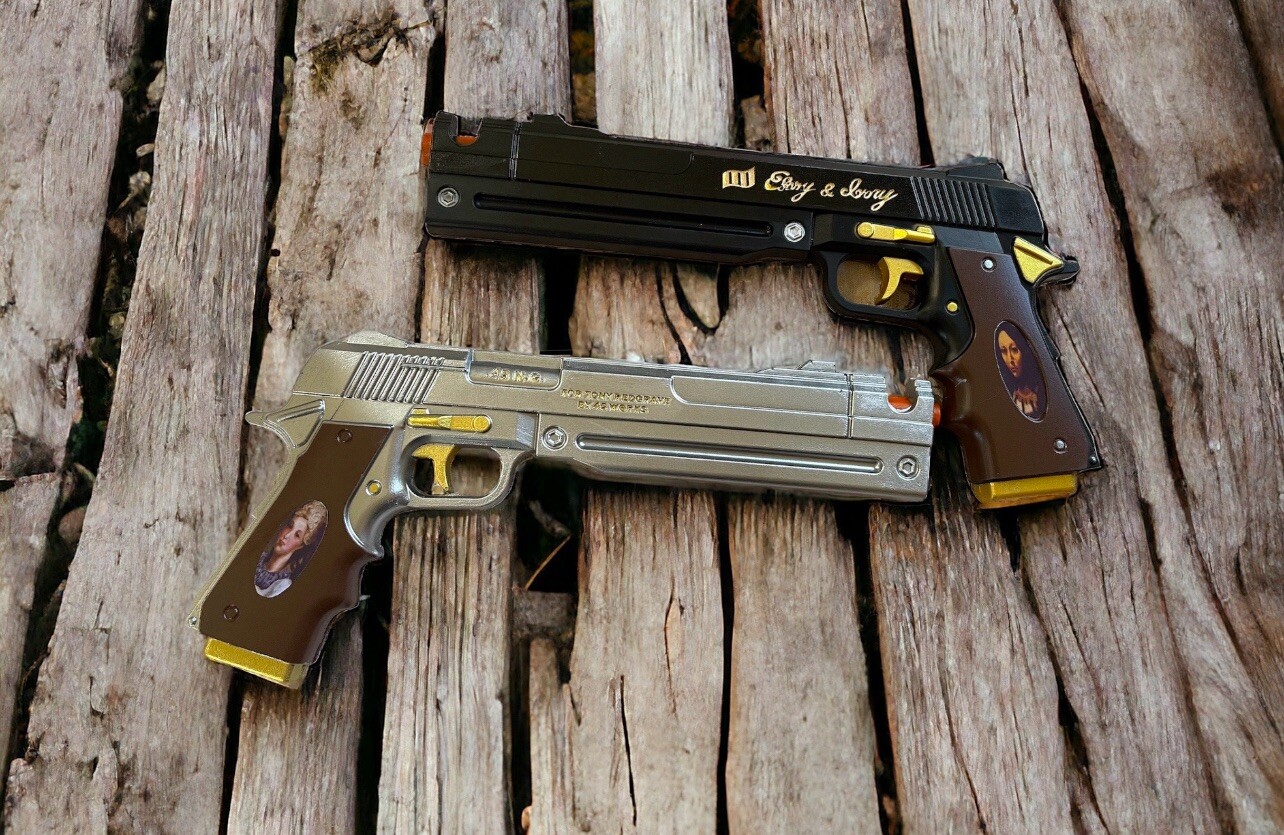 DMC Pair Ebony & Ivory Pistol Hand Cannon Cosplay Costume Prop Replica Dante 1:1